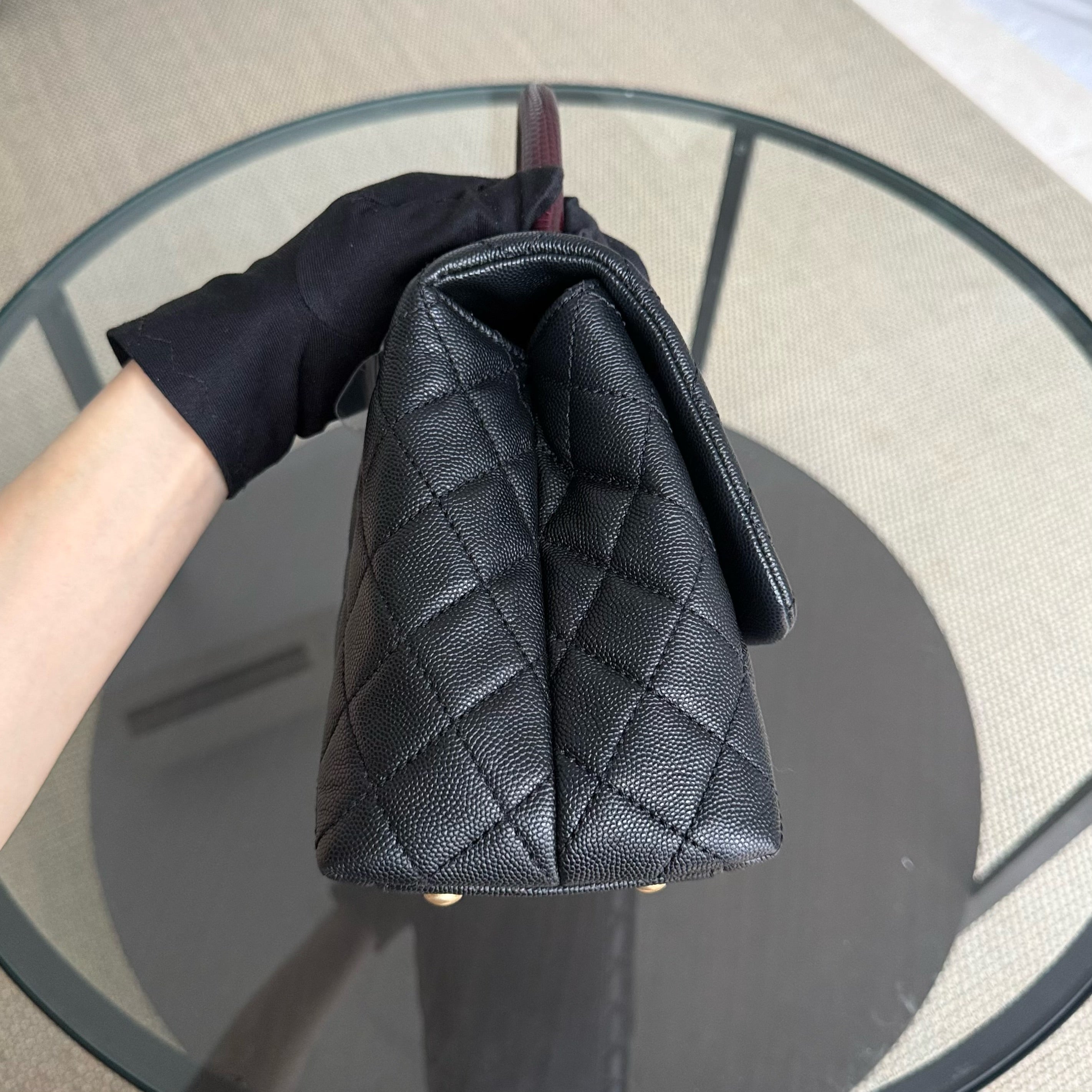 Chanel Coco Handle Medium - Caviar 29CM Quilted Black Gold Hardware Series 27