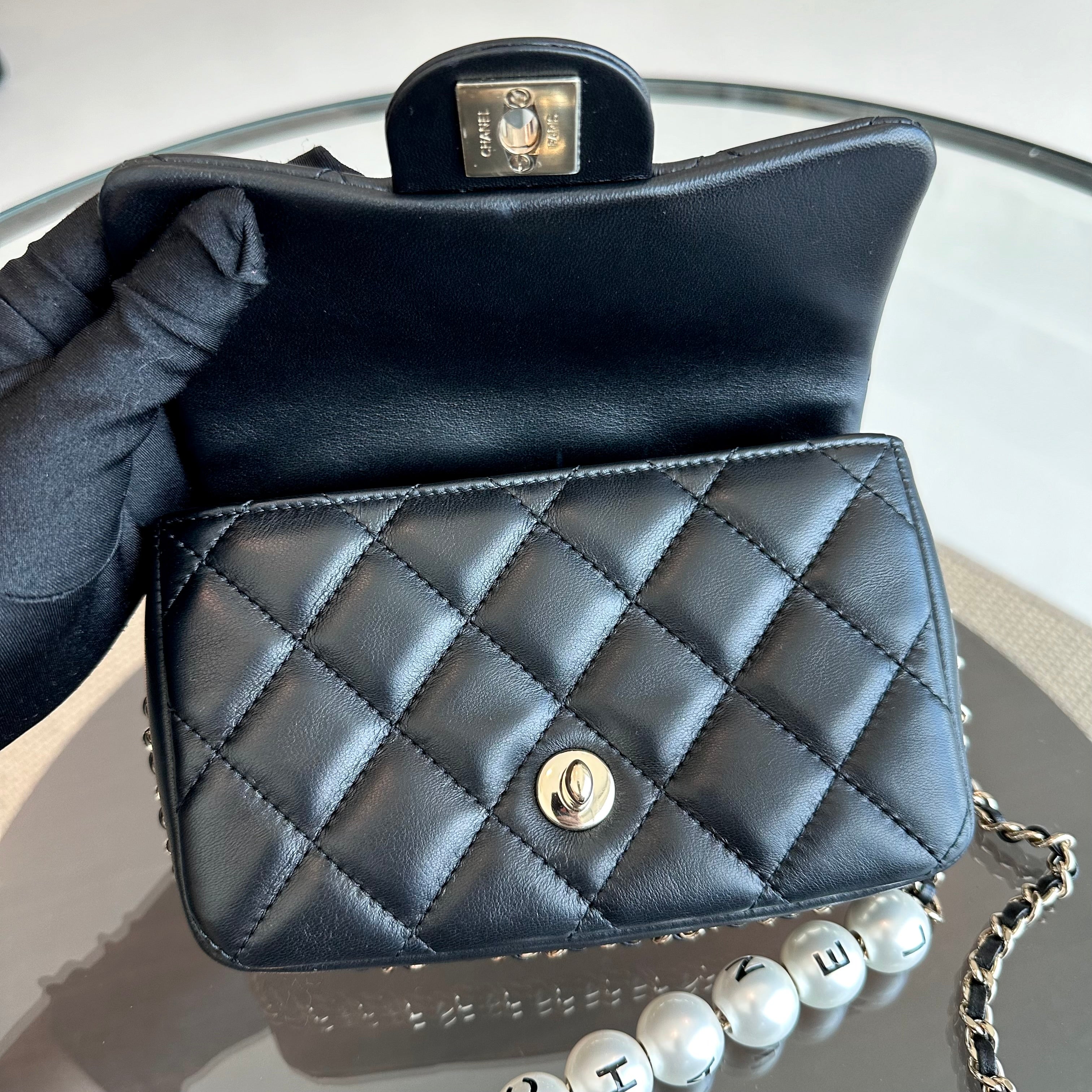 Chanel Pearl Mini Flap Quilted My Previous Lambskin Black GHW No 29