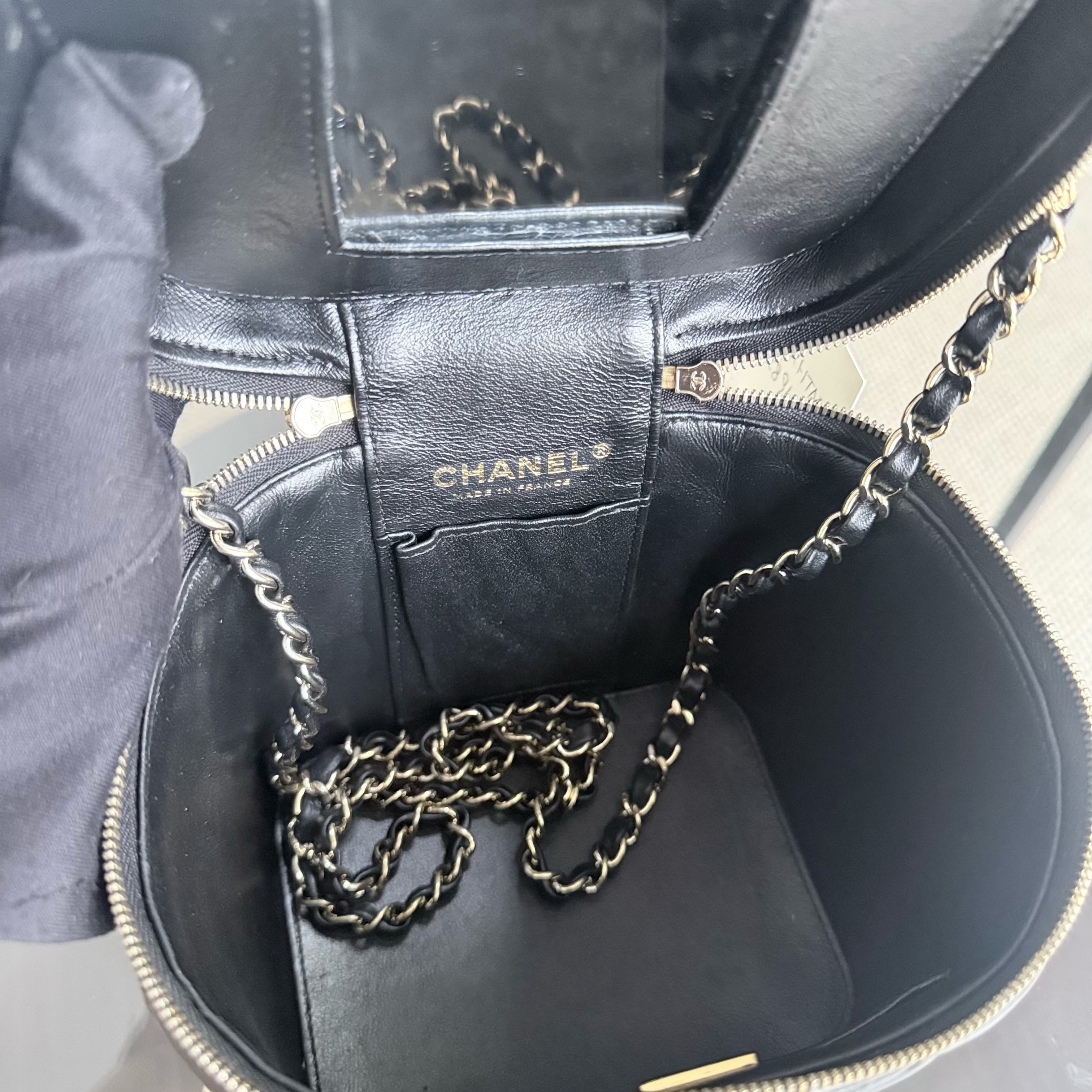 Chanel Trendy CC Vanity Black Lambskin Gold Hardware Microchip