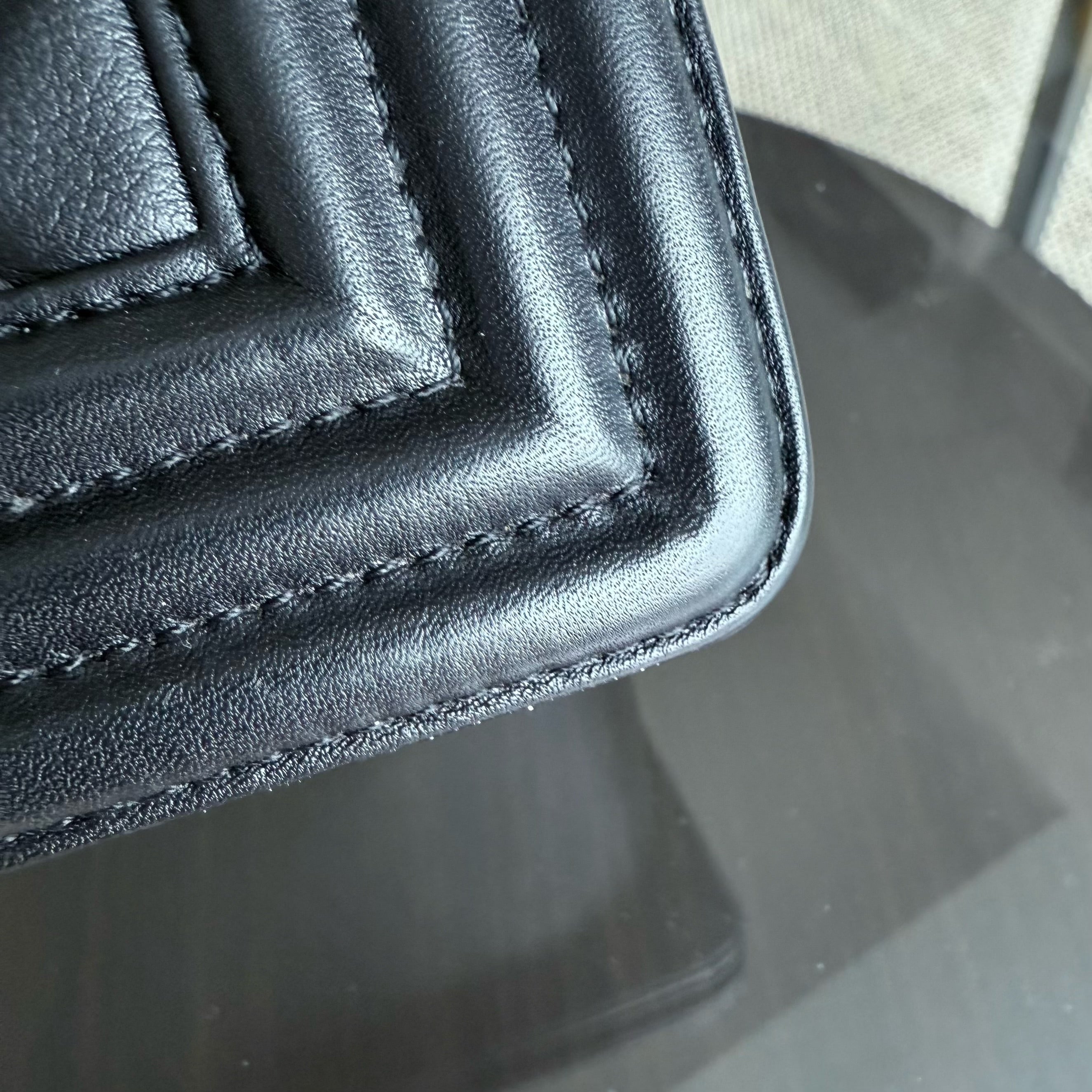 Chanel Boy Medium - Calfskin 25CM Quilted Black Gold Hardware Series 20