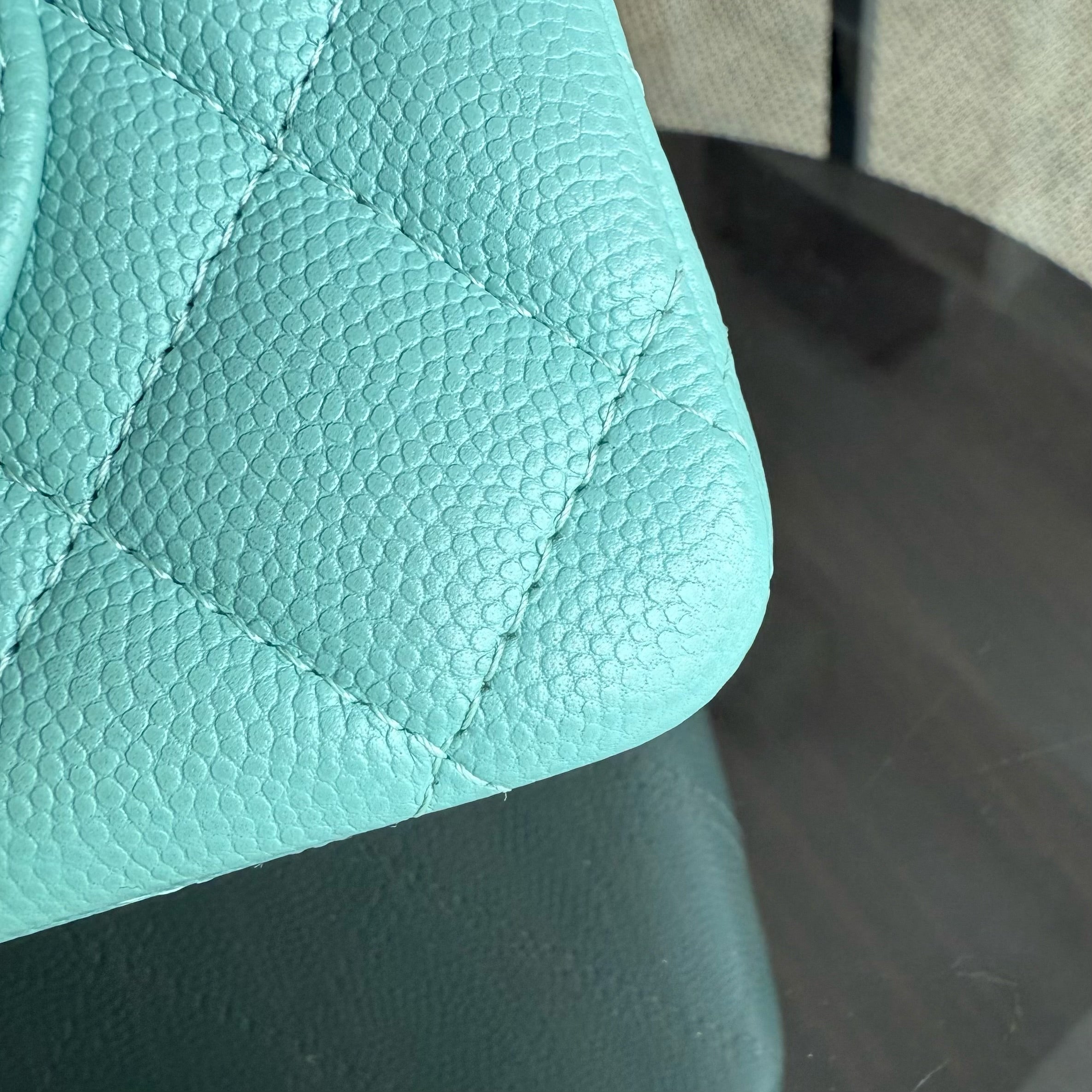 Chanel Classic Flap Small - Caviar 23CM Quilted Mint Green Blue Gold Hardware Series 29