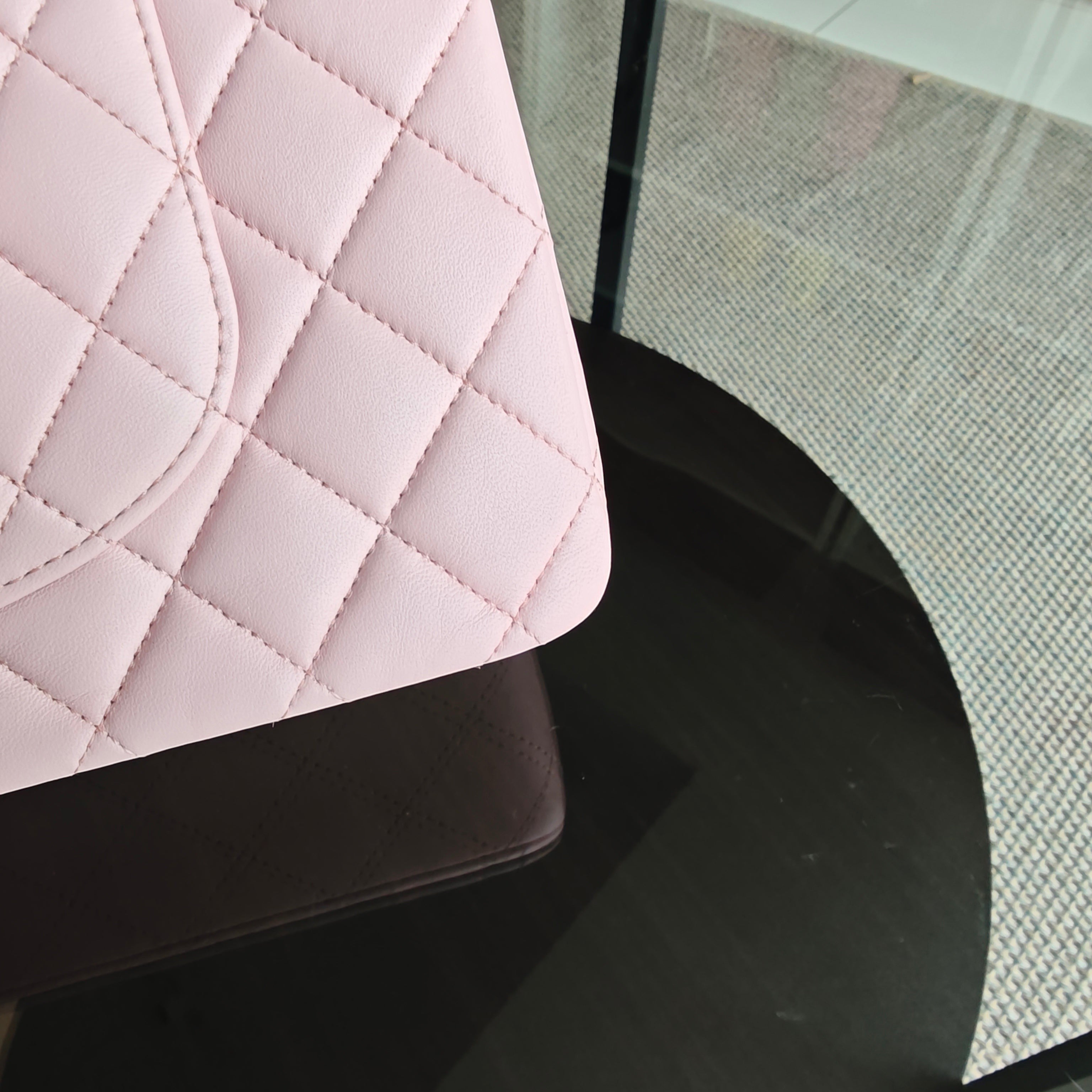 Chanel Classic Flap Medium - 25CM Quilted Lambskin Light Sakura Pink Silver Hardware Series 25