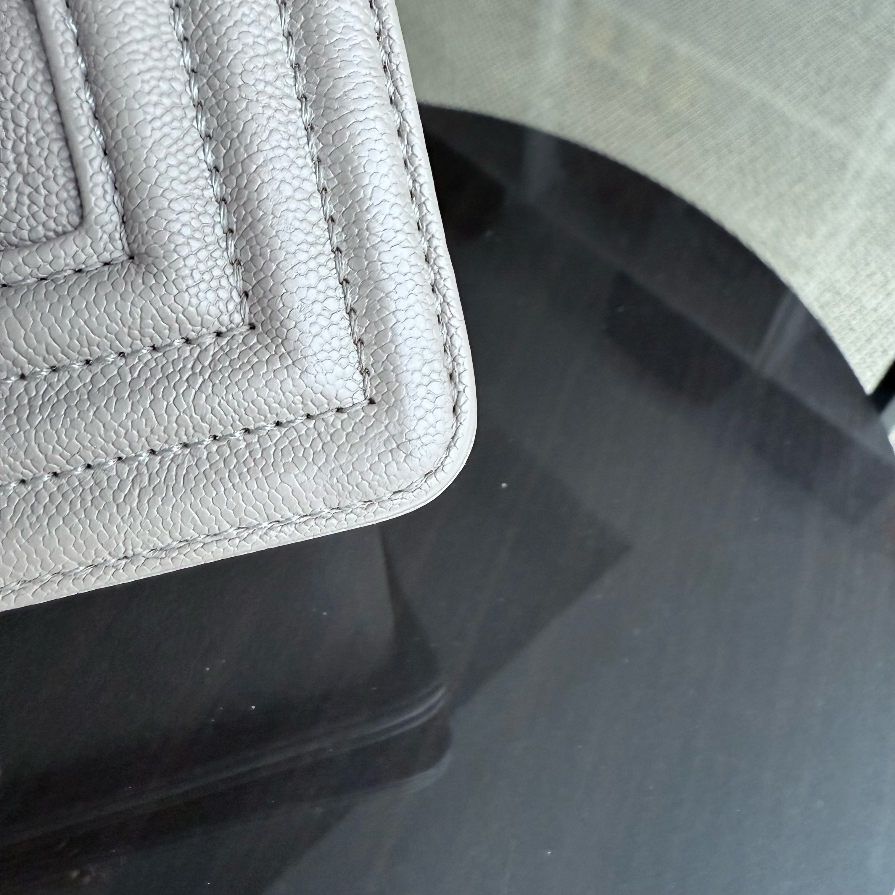 Chanel Boy Small - Caviar 20CM Quilted Grained Calfskin Grey Gray Gold Hardware Series 27