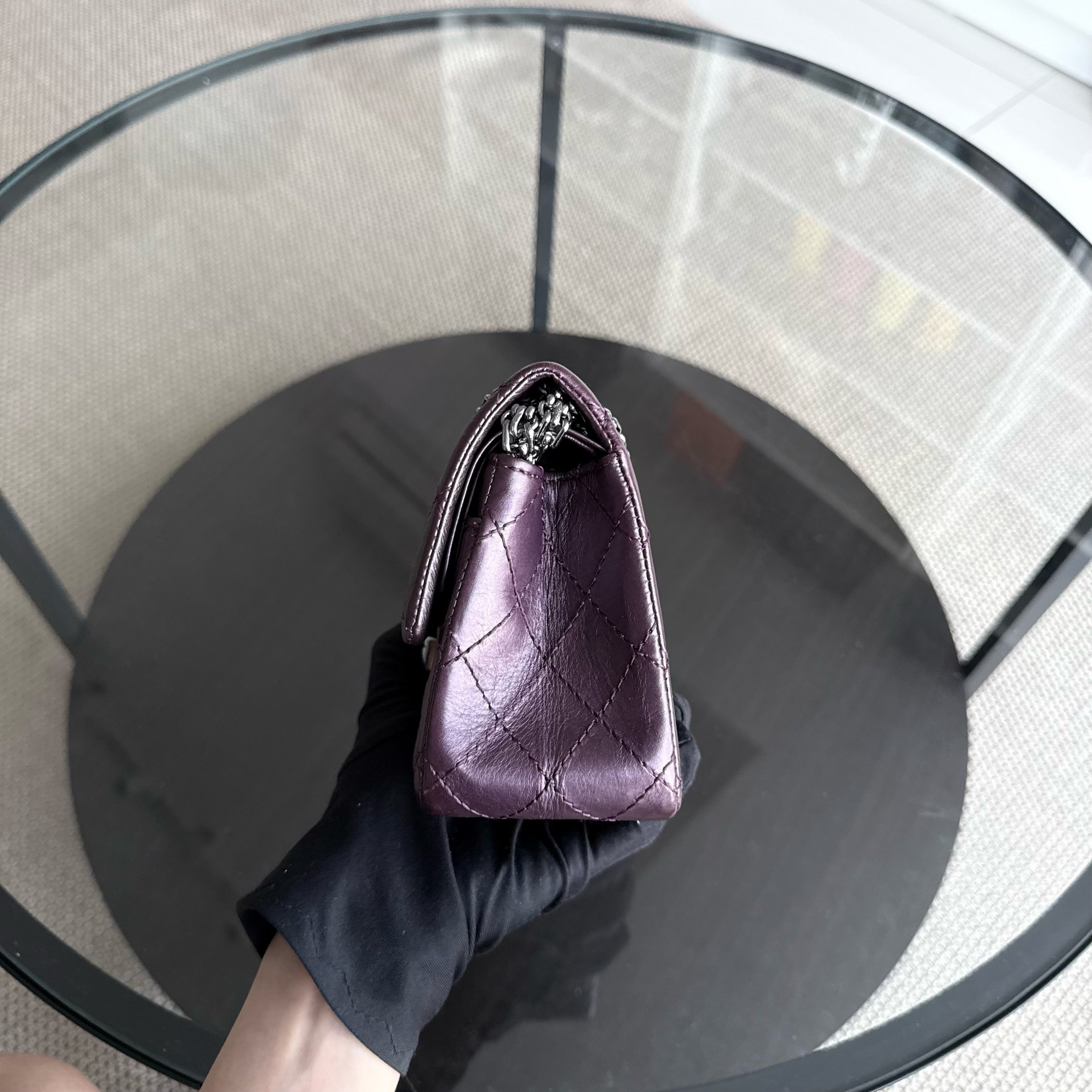 Chanel 2.55 Reissue Mini - 20CM Quilted Calfskin Purple Silver Hardware Series 16