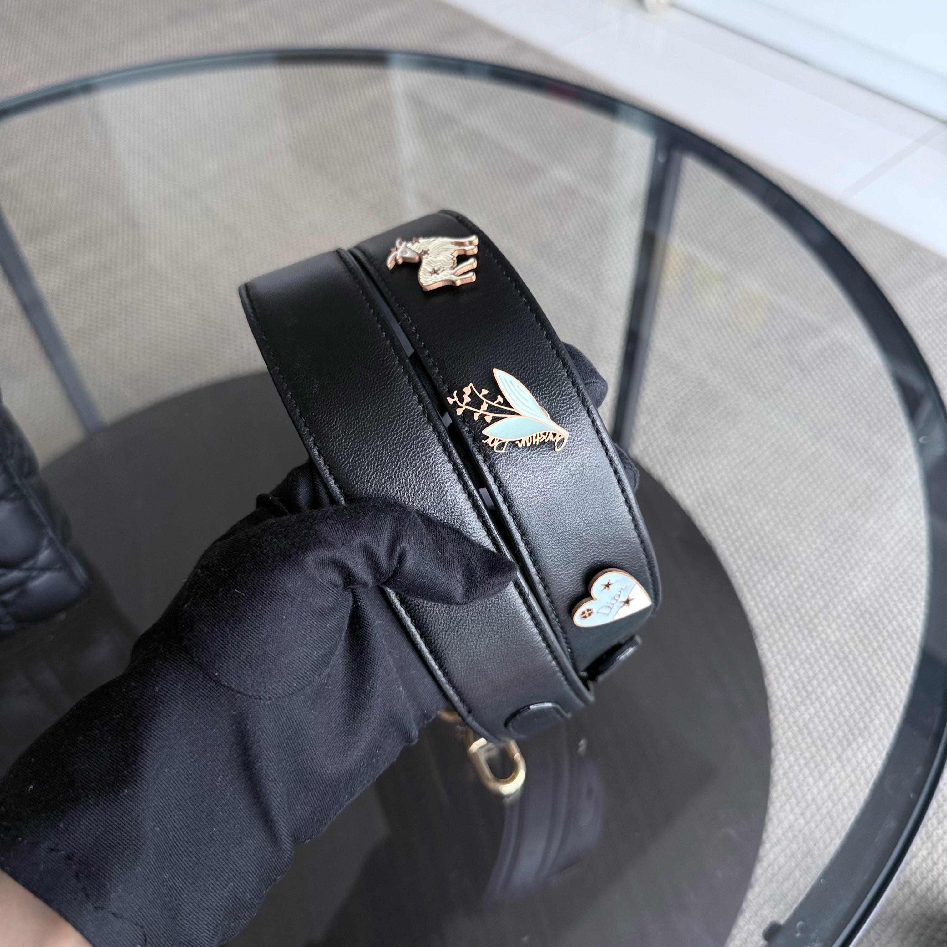 Dior Lady Small Flap - Cannage Lambskin Black Gold Hardware