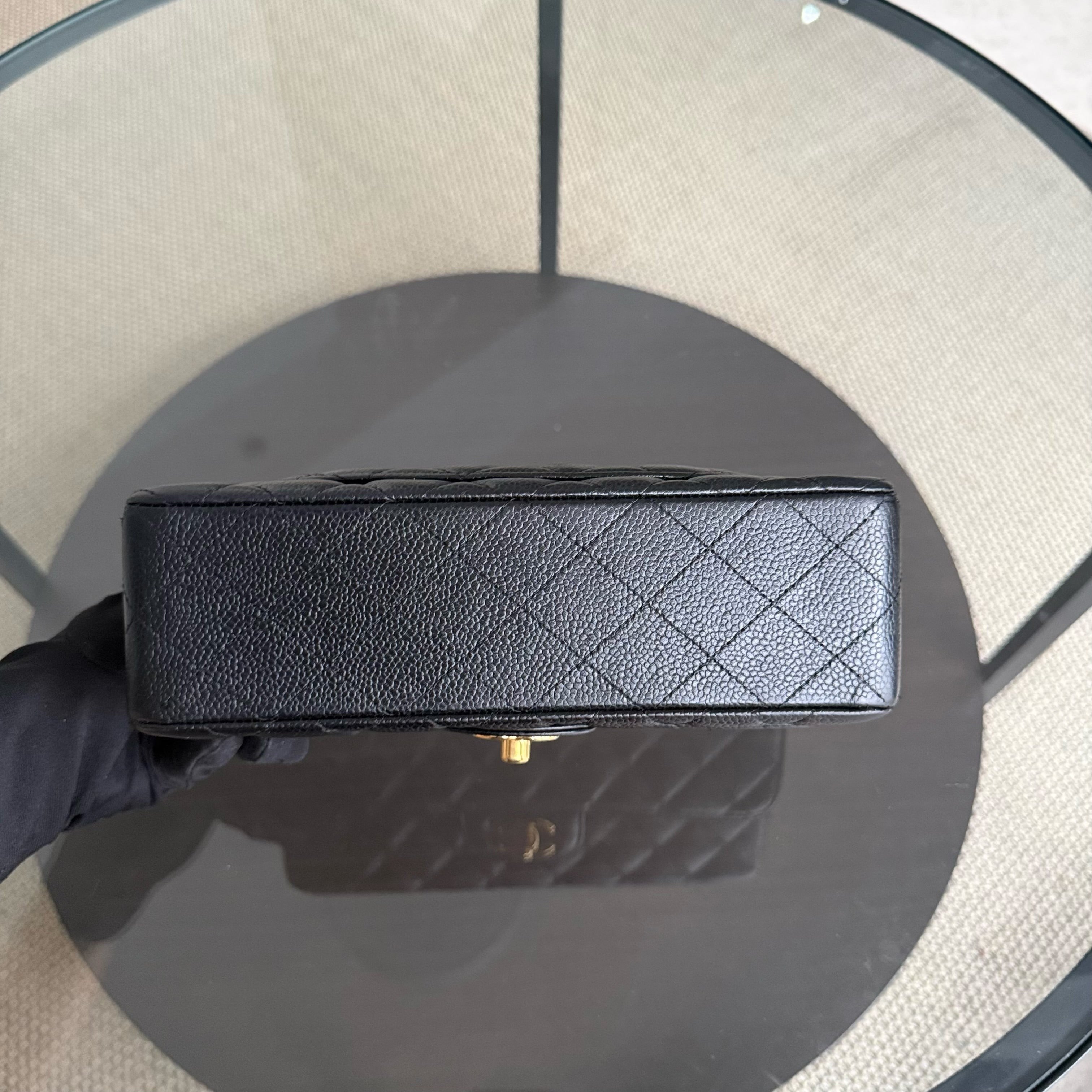 Chanel Classic Flap Small - Caviar 23CM Quilted Black Gold Hardware Series 25