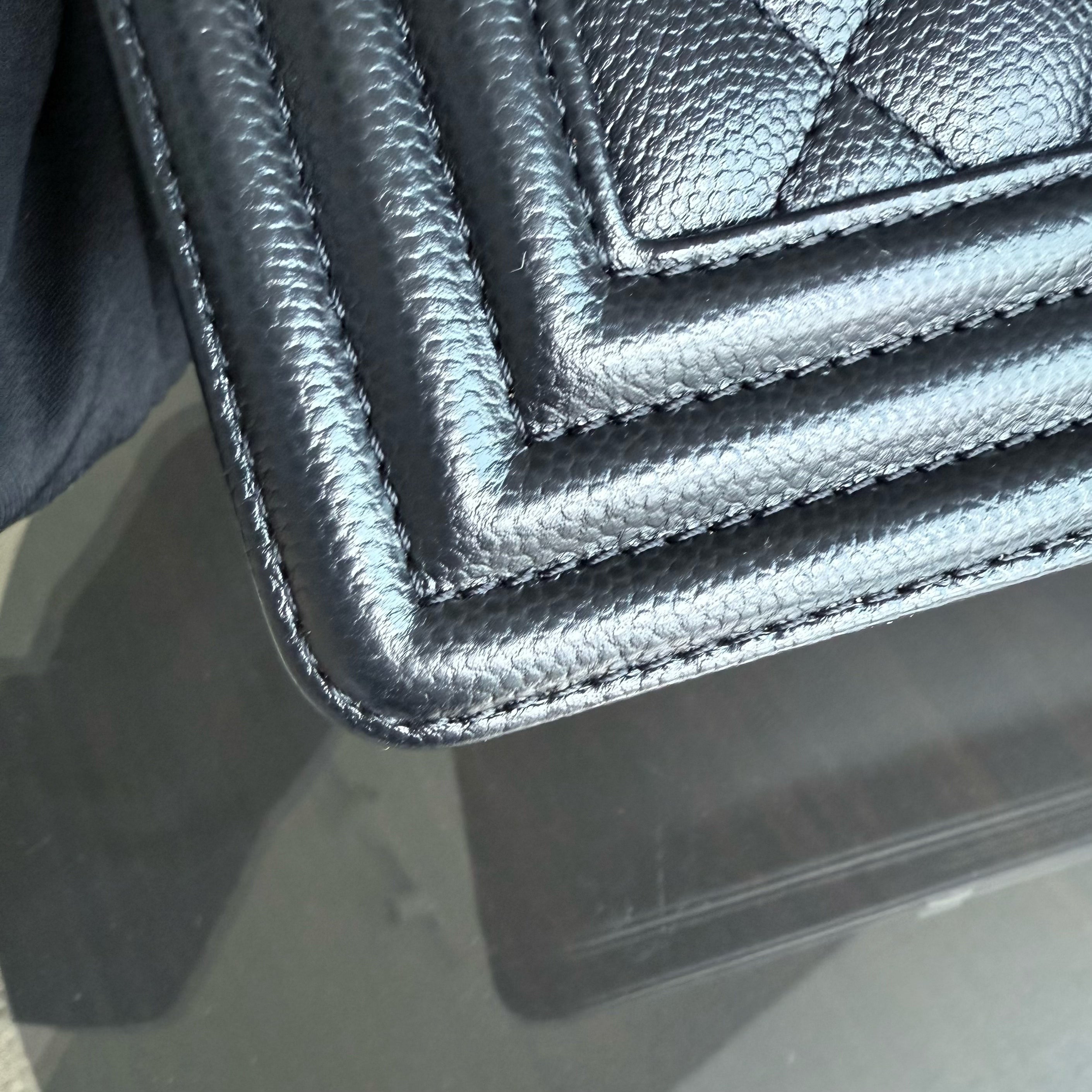 Chanel Boy Small - Caviar Quilted Grained Calfskin Black Ruthenium Silver Hardware Series 30