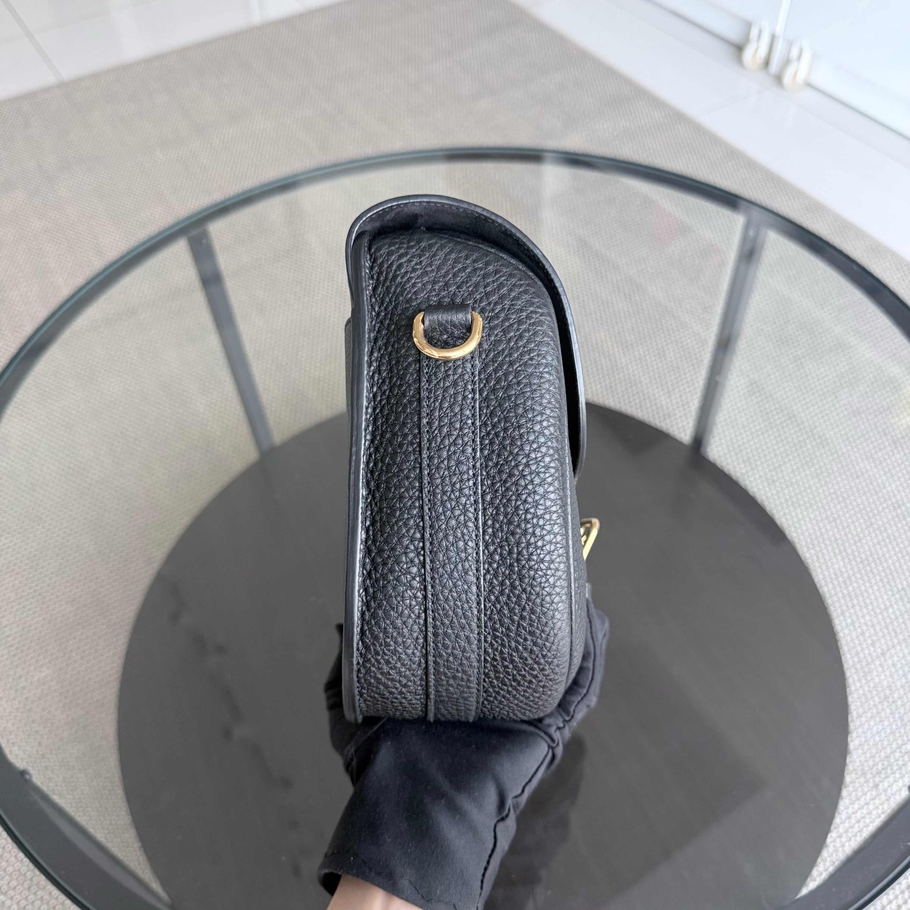 Dior Bobby Large - Caviar Black Golden Hardware With Strap