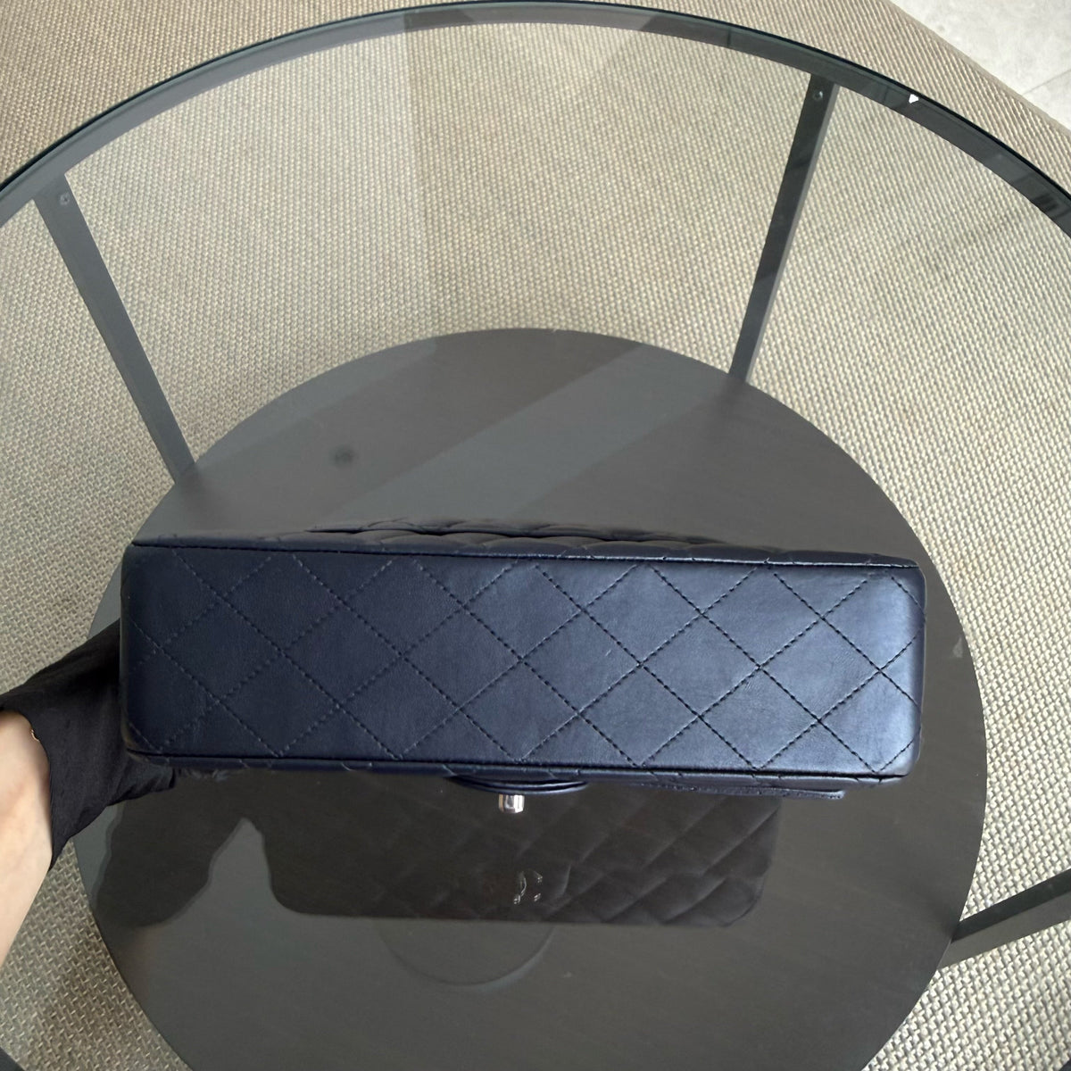 Chanel Classic Flap Medium - Lambskin 25CM Quilted Midnight Blue Light Silver Hardware Series 24