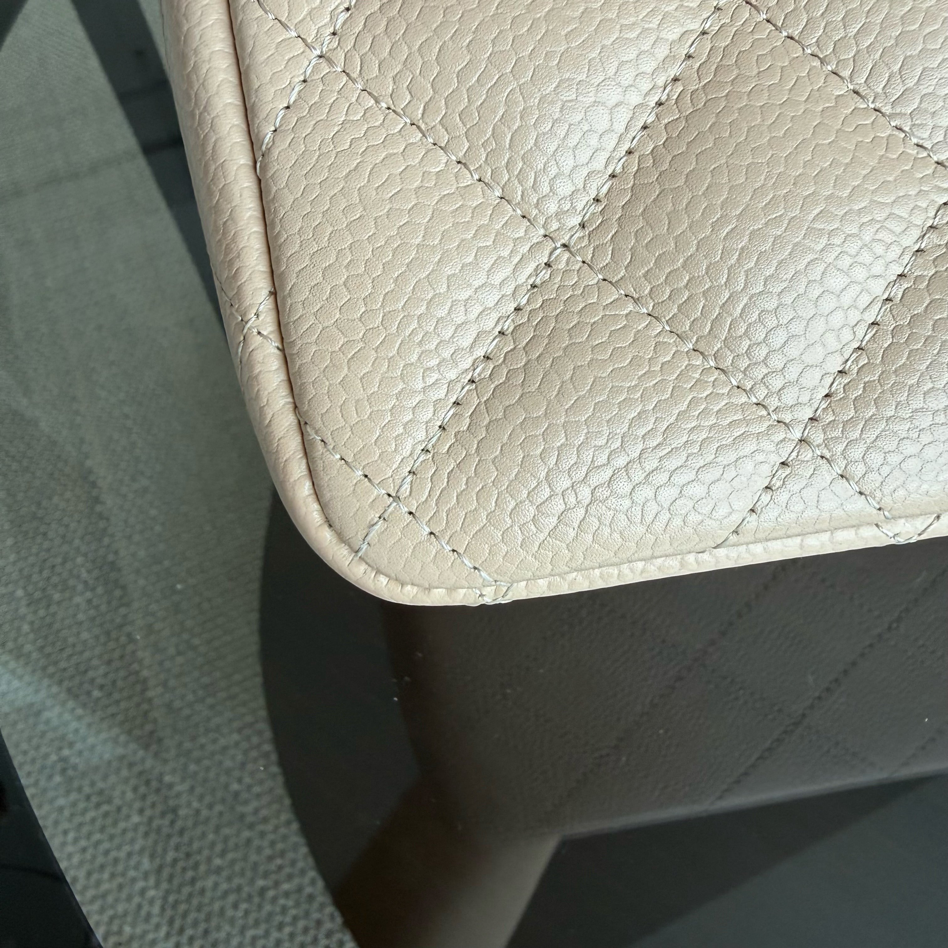 Chanel Classic Flap Jumbo - Caviar Quilted Double Flap Light Beige Gold Hardware