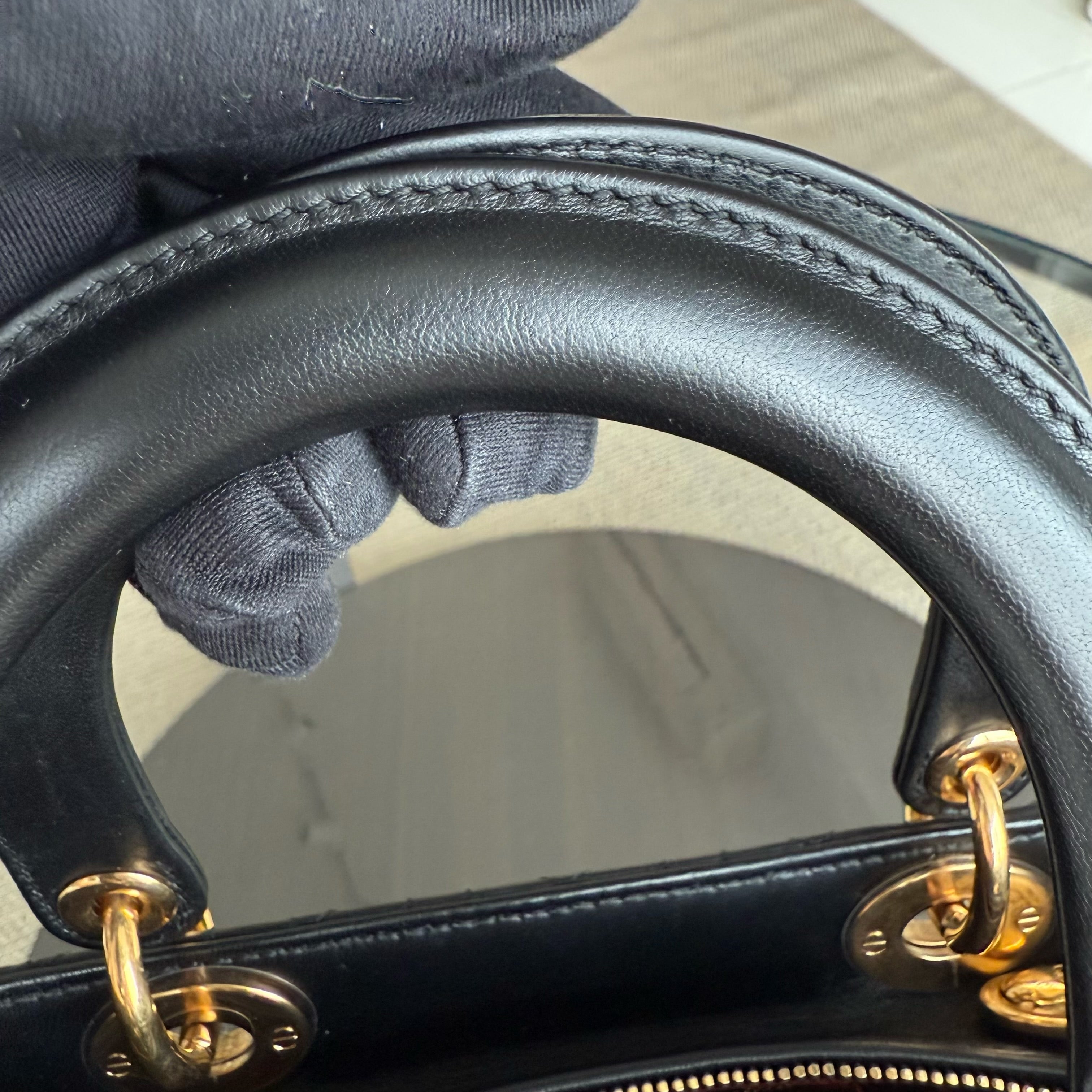 Dior Lady Medium - Canange Lambskin Black Gold Hardware