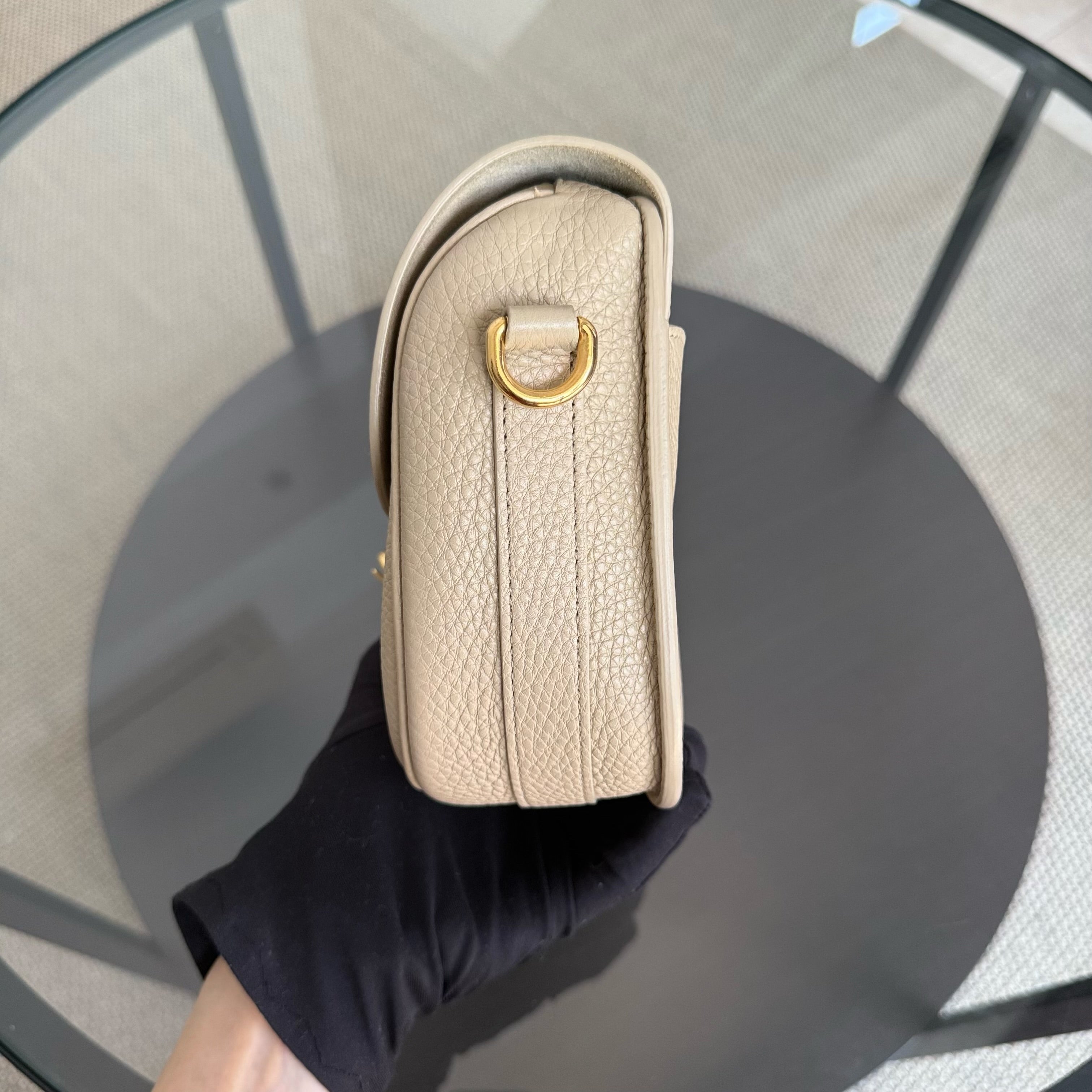 Dior Bobby Medium - Caviar Beige Gold Hardware