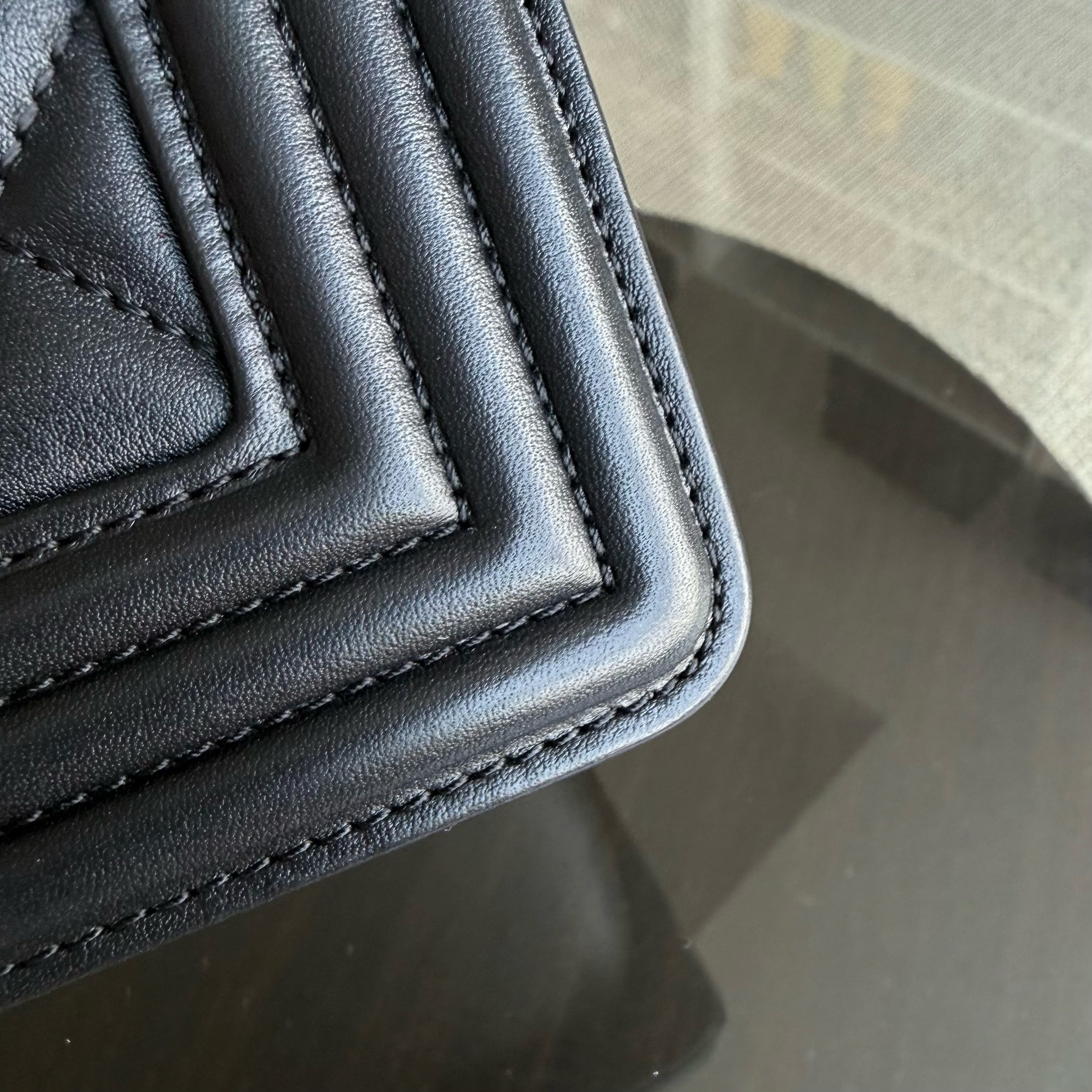 Chanel Boy Medium - 25CM Quilted Calfskin Black Ruthenium Silver Hardware Series 20