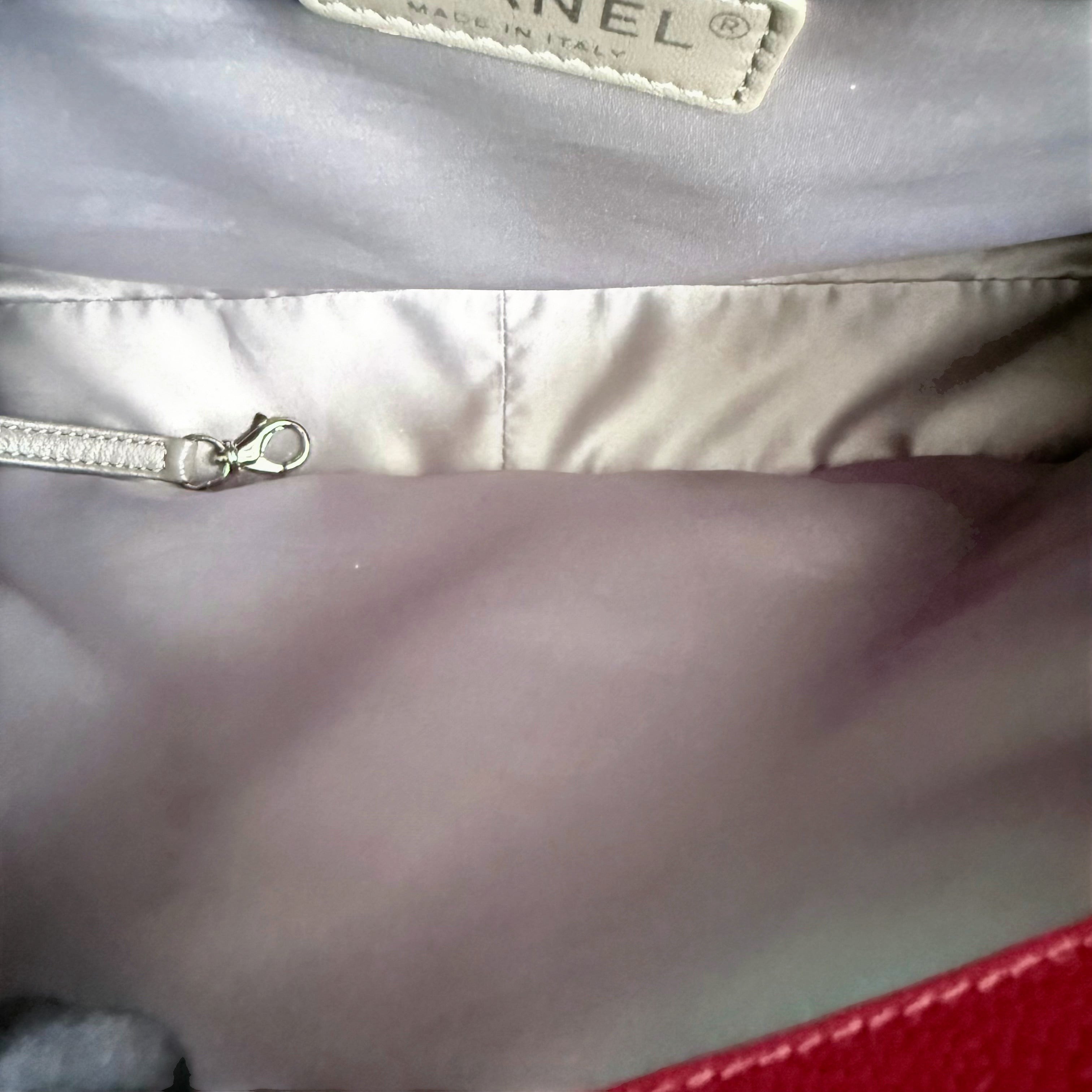 Chanel GST Grand Shopping Tote - Caviar Quilted Red Silver Hardware