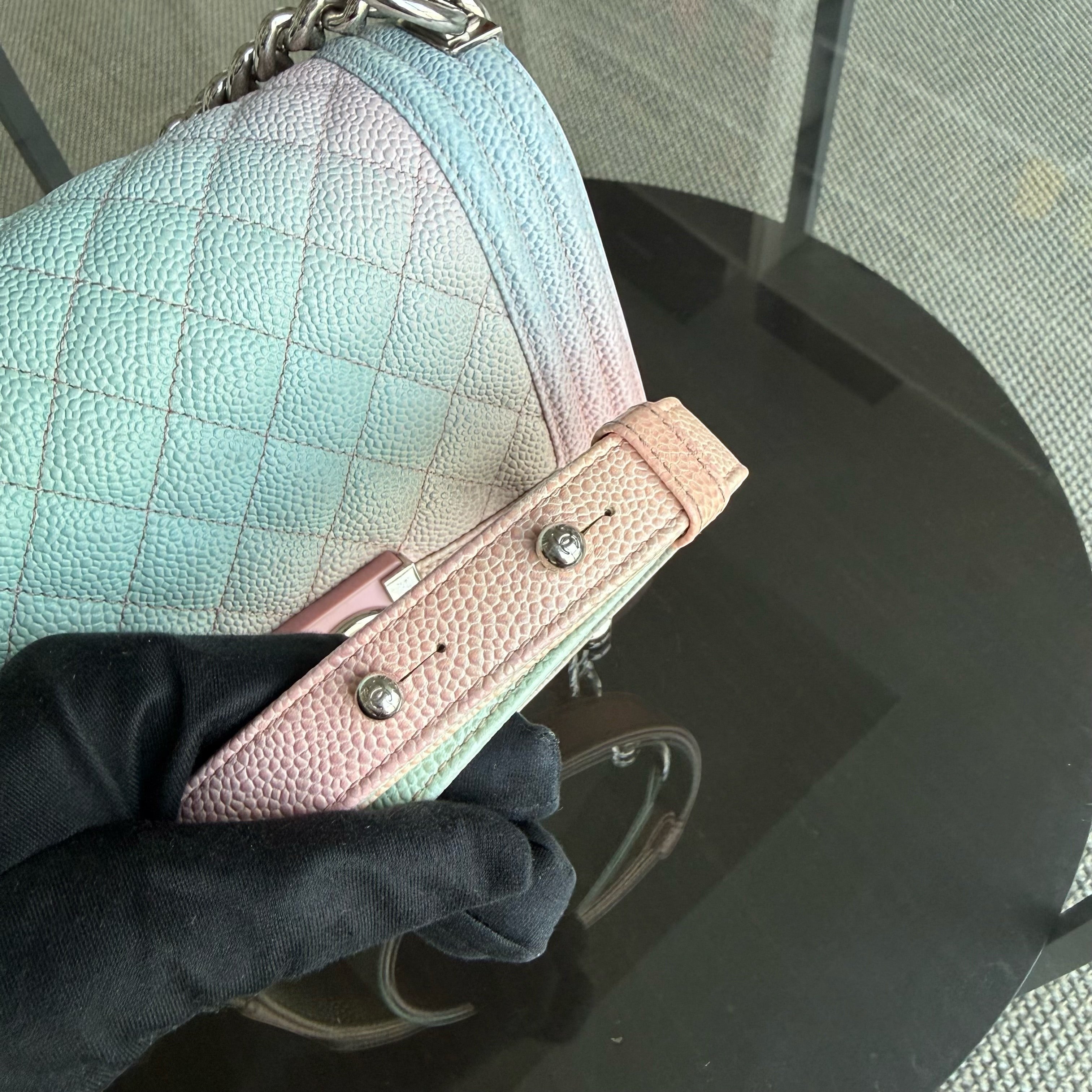 Chanel Boy Small Limited Edition - Caviar Quilted Rainbow Silver Hardware Series 25