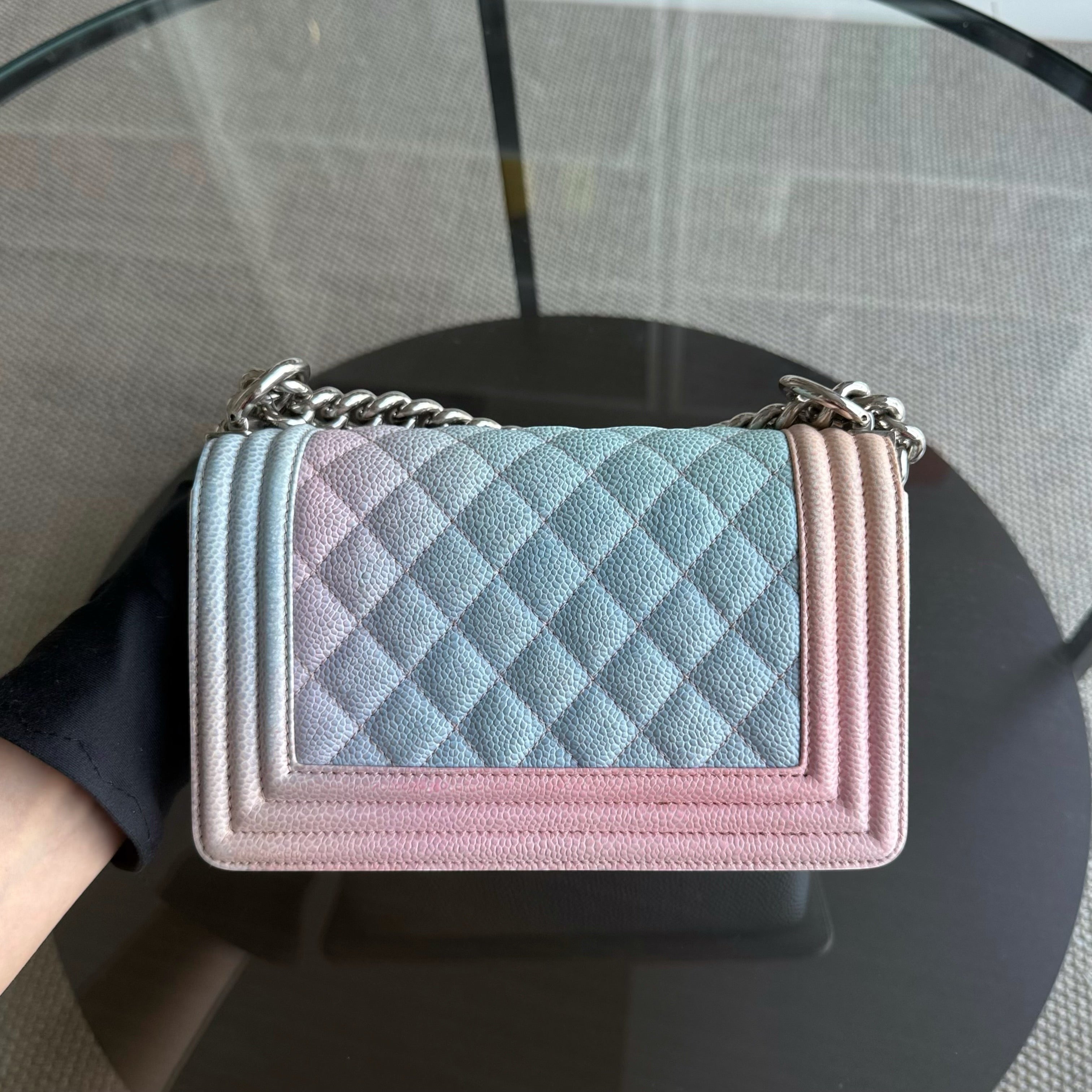 Chanel Boy Small Limited Edition - Caviar Quilted Rainbow Silver Hardware Series 25