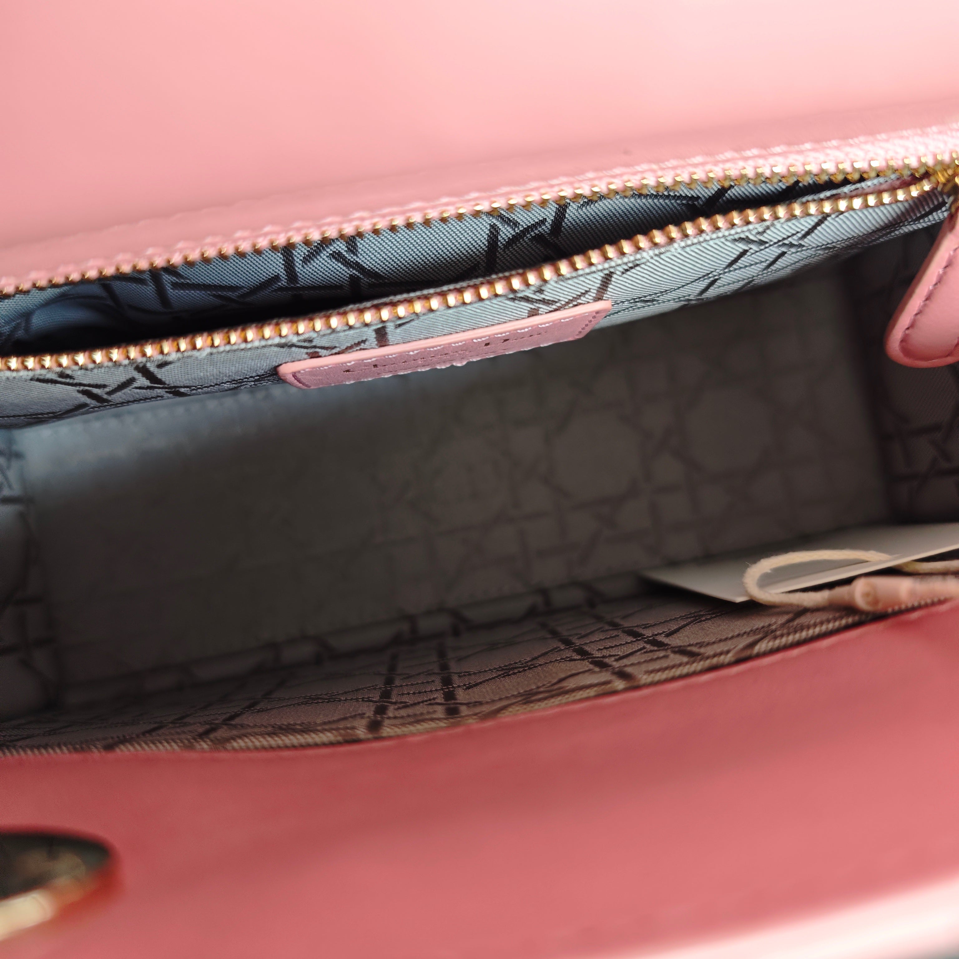 Dior Lady Small Flap - Cannage Lambskin Pink Gold Hardware