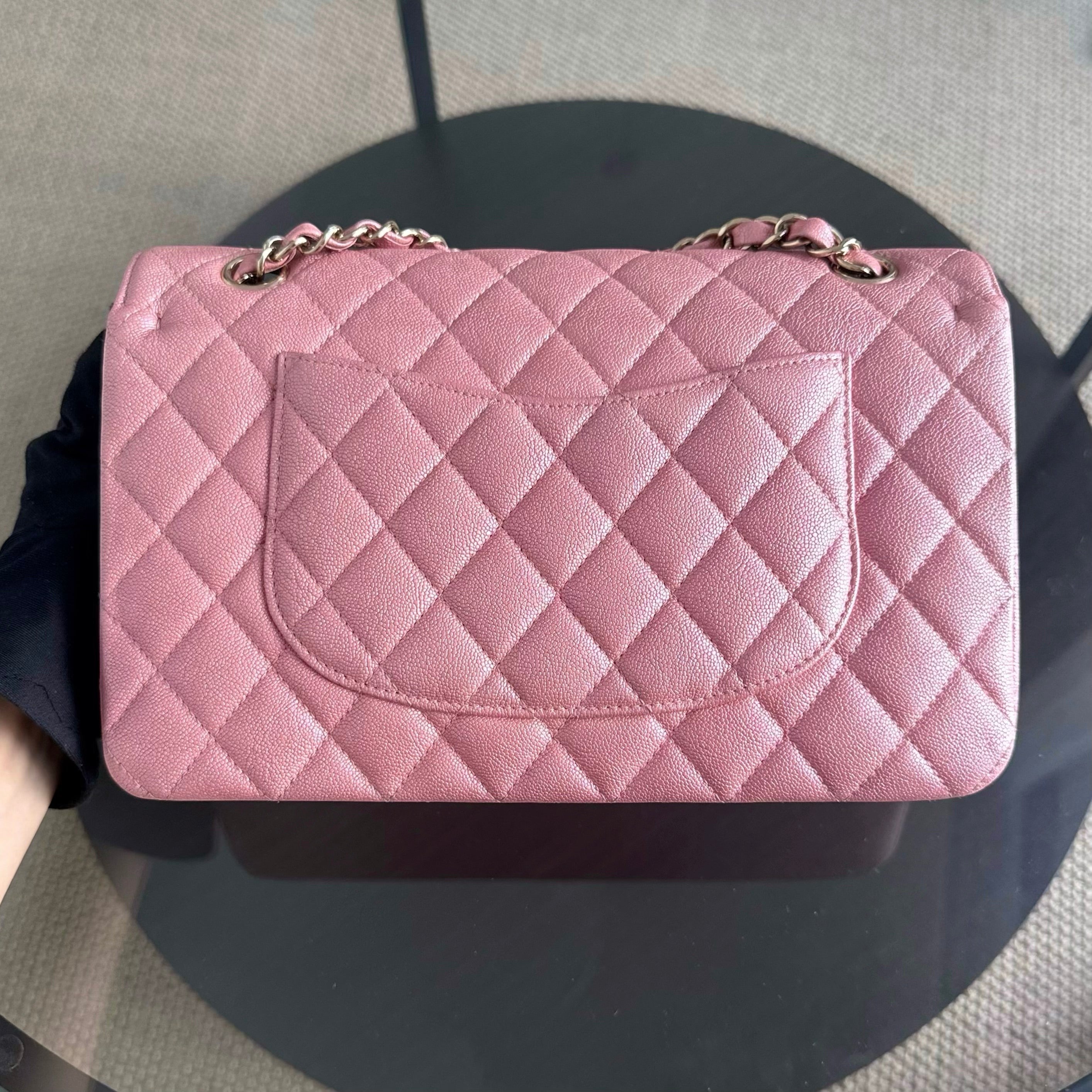 Chanel Classic Flap Medium - 25CM Quilted Caviar Light Pink Gold Hardware Series 27