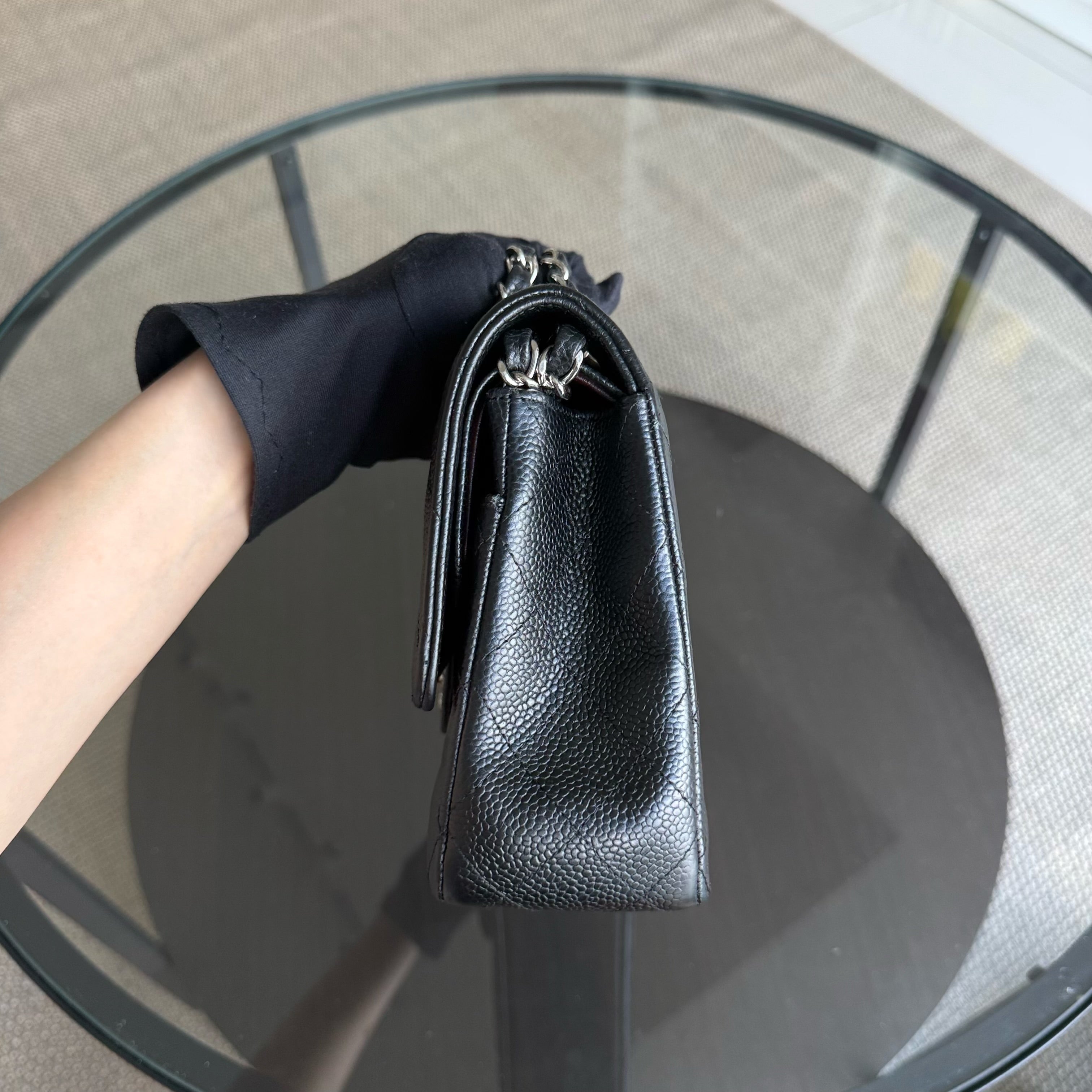 Chanel Classic Flap Medium - Caviar 25CM Quilted Black Silver Hardware Series 20