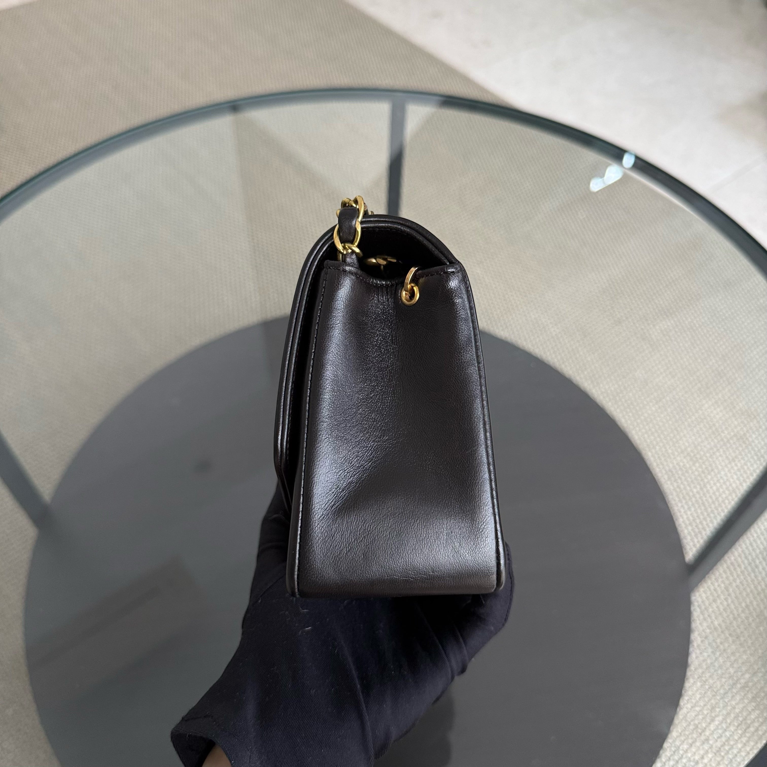 Chanel Diana Small - 23CM Quilted Lambskin Black 24K Gold Hardware Series 3
