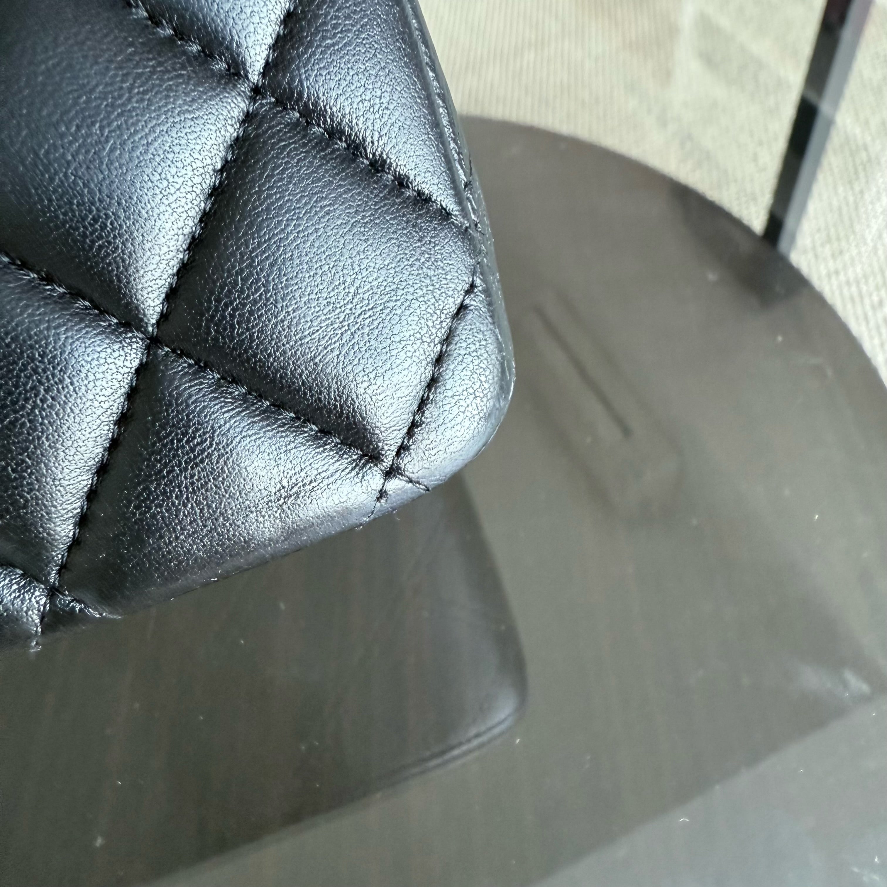 Chanel Classic Flap Medium - 25CM Quilted Lambskin Black Gold Hardware Series 23