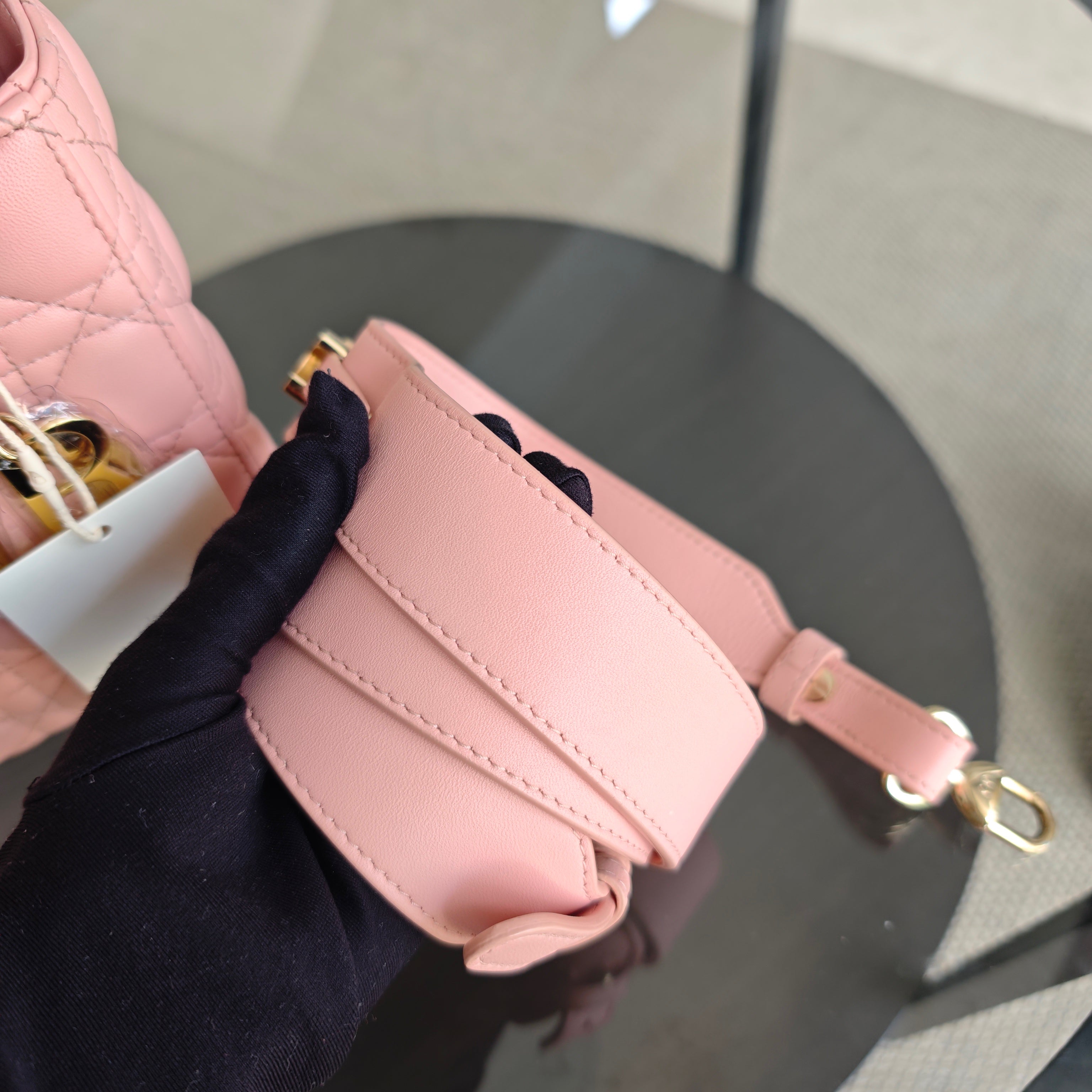 Dior Lady Small ABC Flap - Cannage Lambskin Light Pink Gold Hardware MyABC