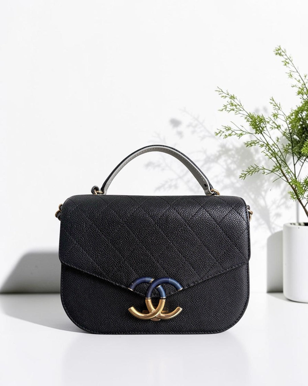 Chanel Coco Curve Cuba - 21CM Caviar Black Gold Hardware Series 25
