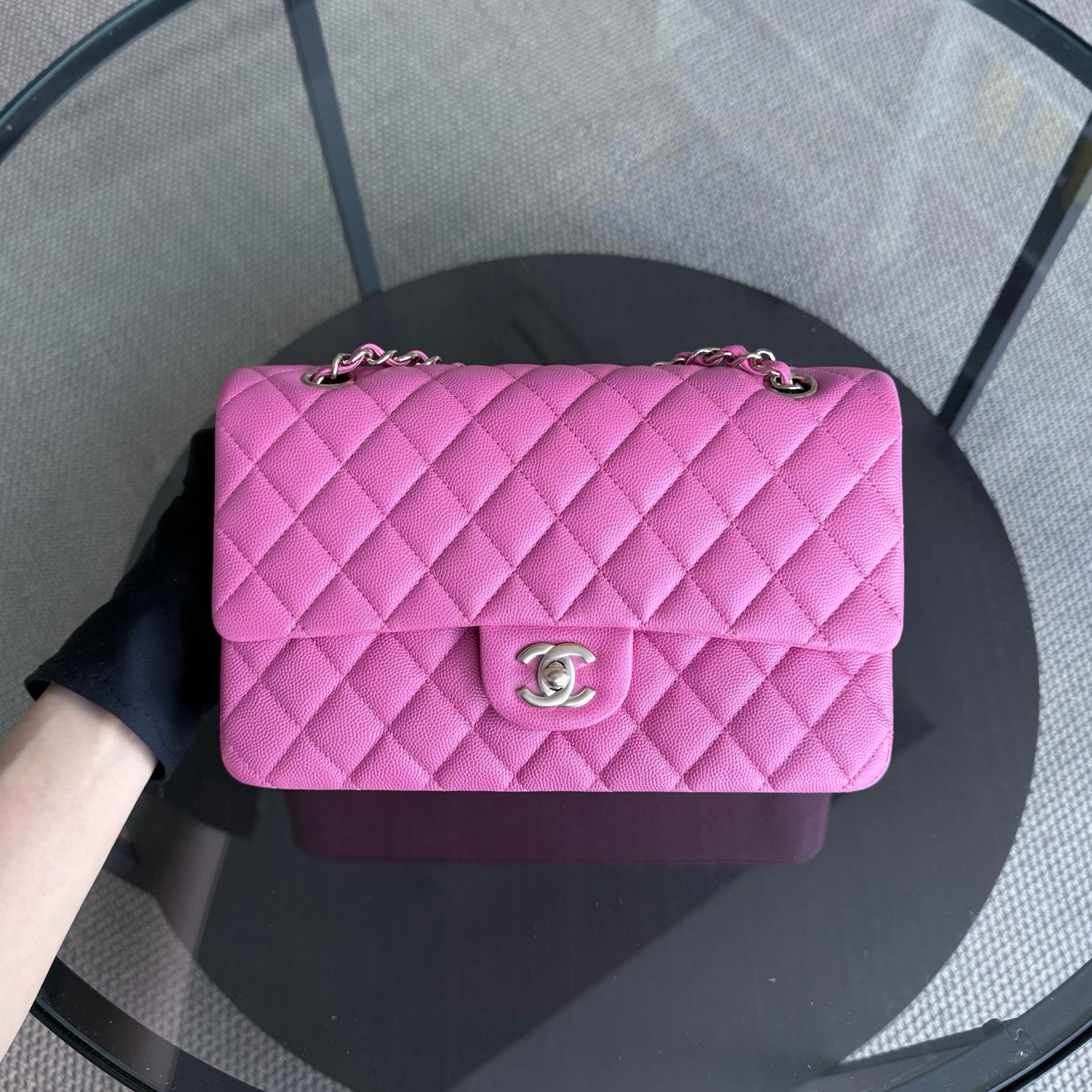 Chanel Classic Flap Medium - Caviar 25CM Quilted Grained Calfskin Barbie Pink Gold Hardware Series 27