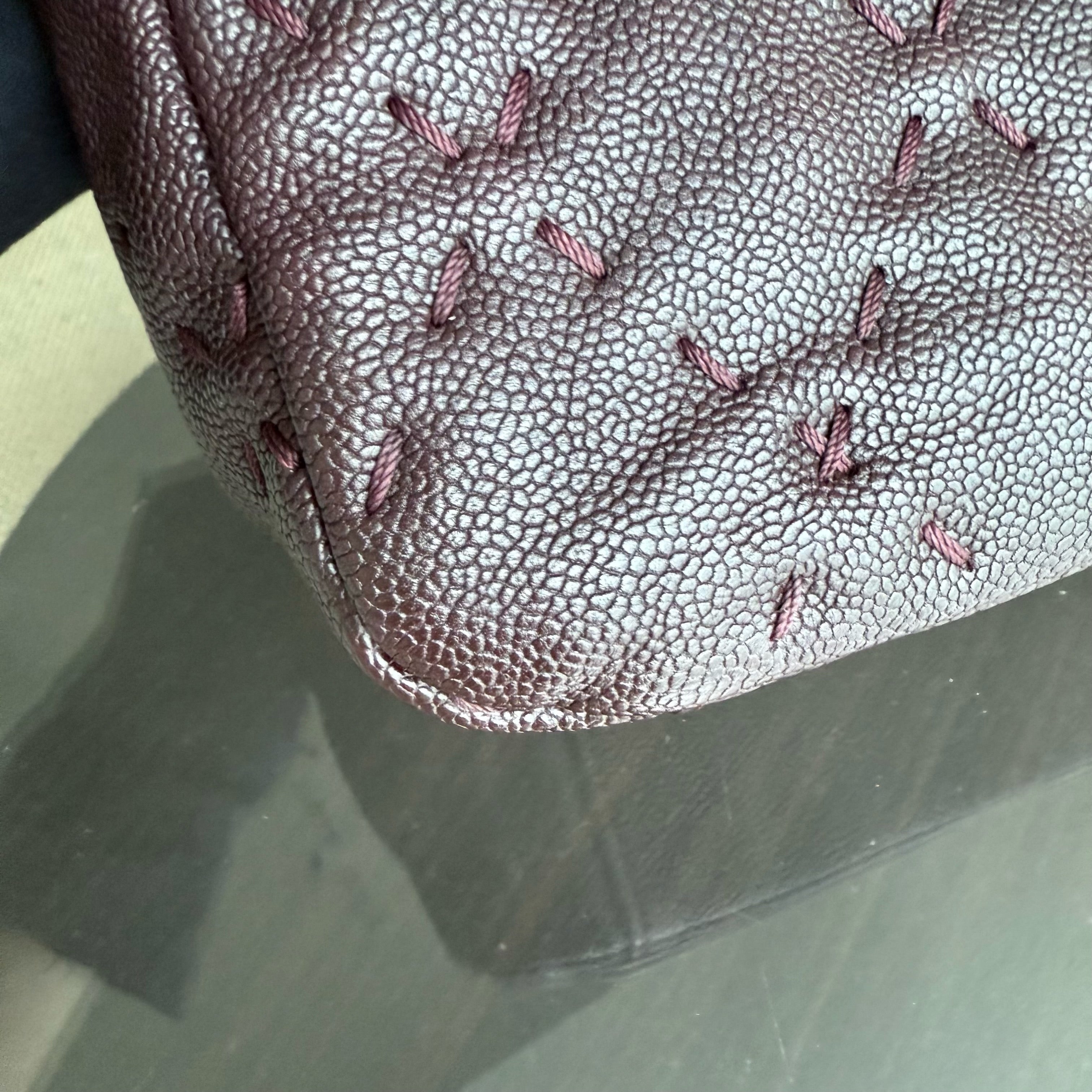 Chanel Seasonal Flap Wild Stitches - Caviar Quilted Grained Calfskin Dark Brown Gold Hardware Series 15