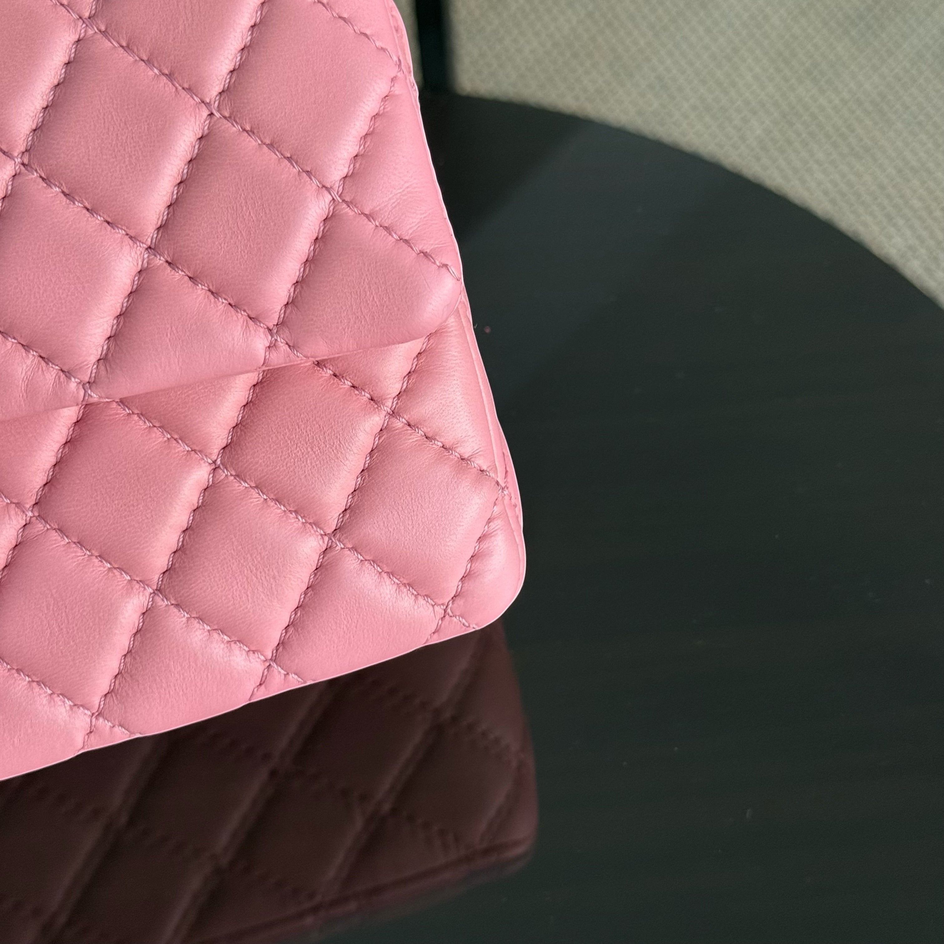 Chanel Classic Flap Medium - 25CM Quilted Lambskin Light Pink Gold Hardware Series 12
