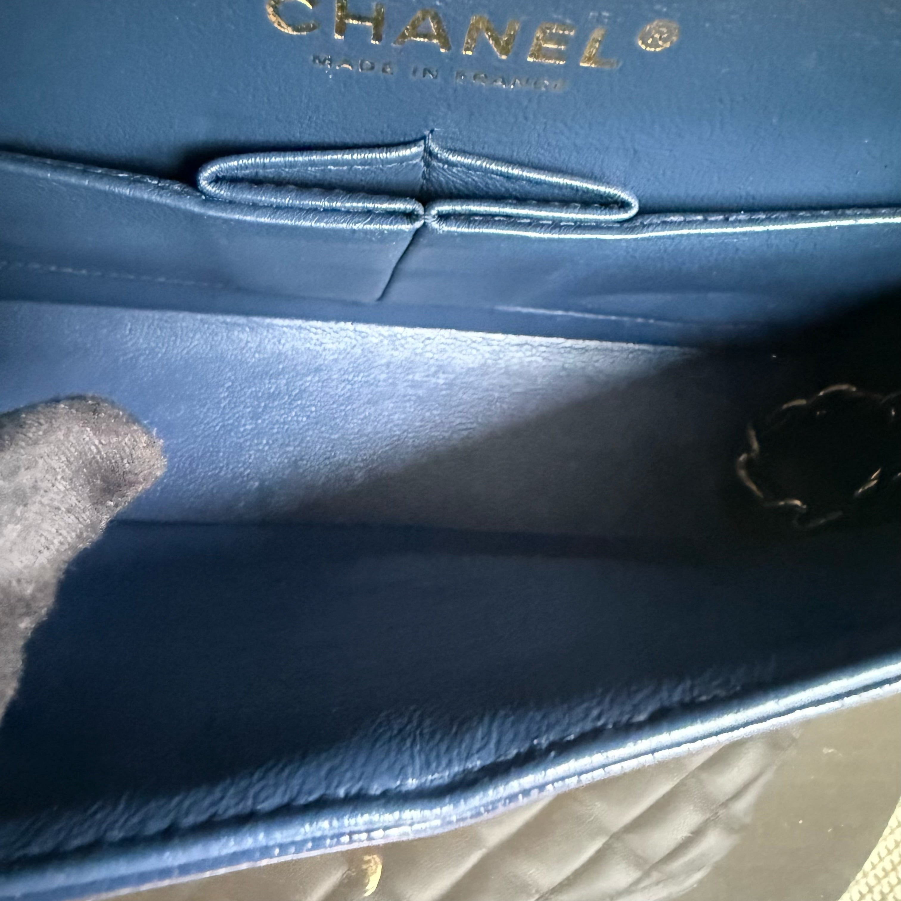 Chanel Classic Flap Small - Caviar 23CM Quilted Dark Blue Gold Hardware Series 24