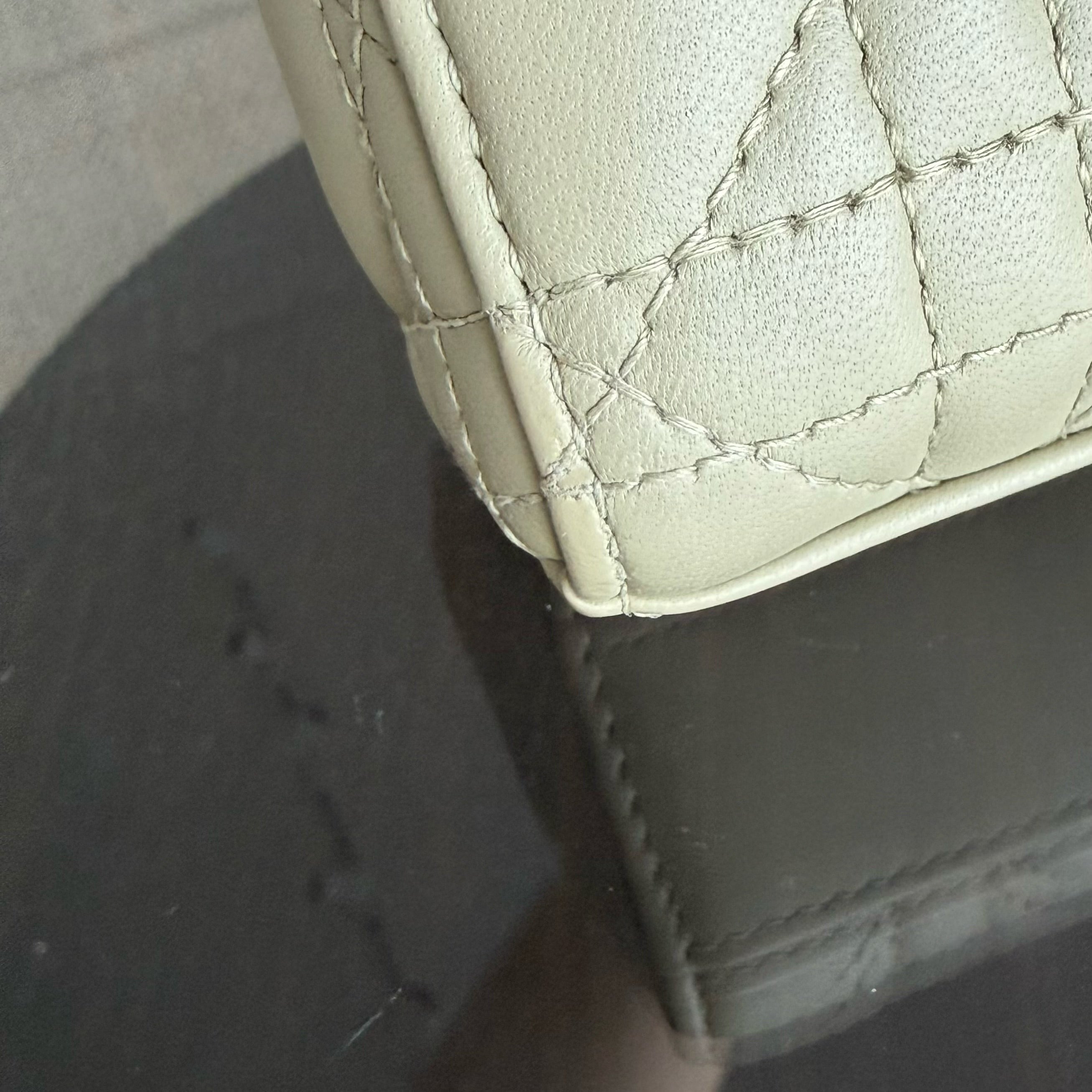Dior D-Joy Medium - Cannage Lambskin Light Lime Beige Gold Hardware