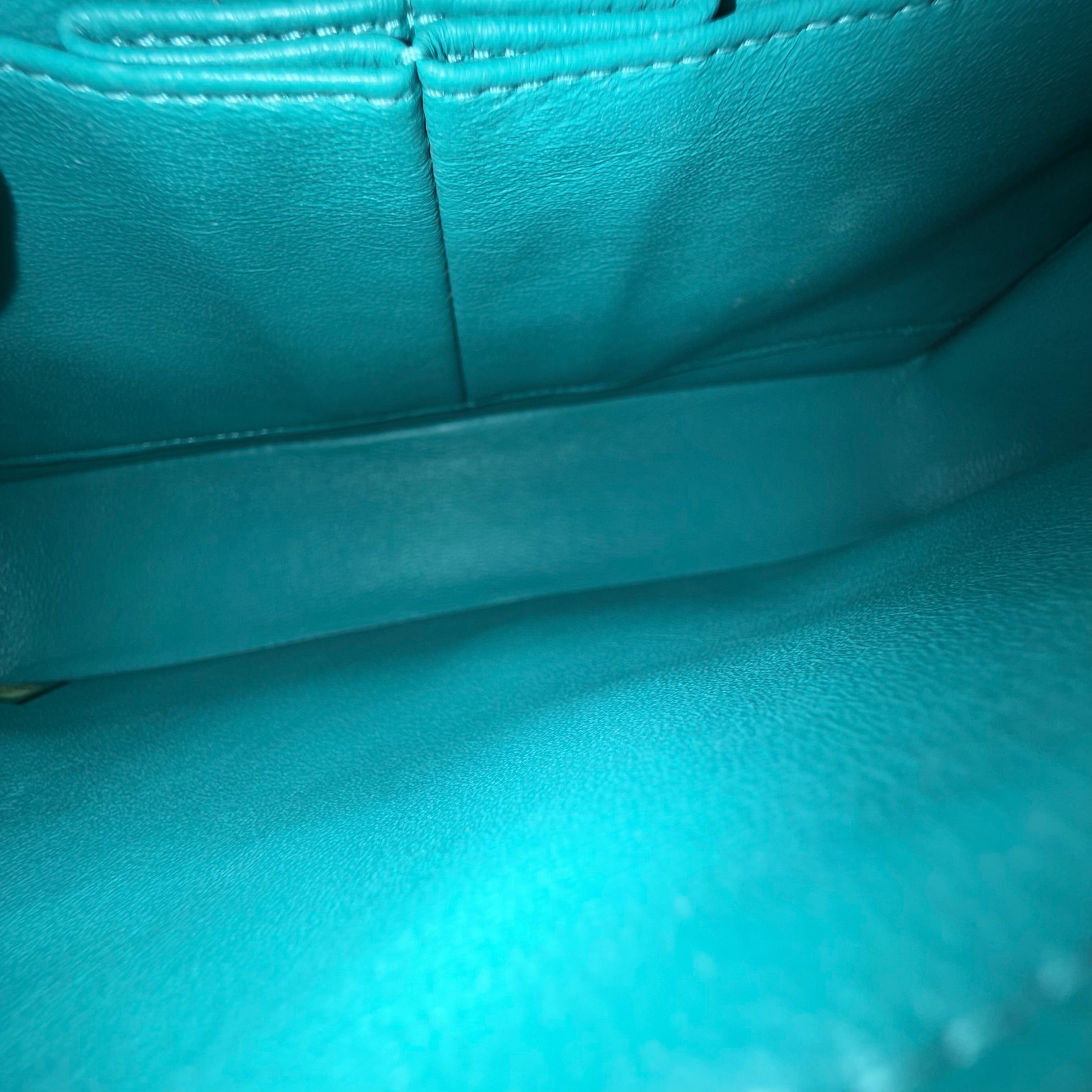 Chanel Classic Flap Medium - 25CM Quilted Lambskin Cyan Gold Hardware Series 23