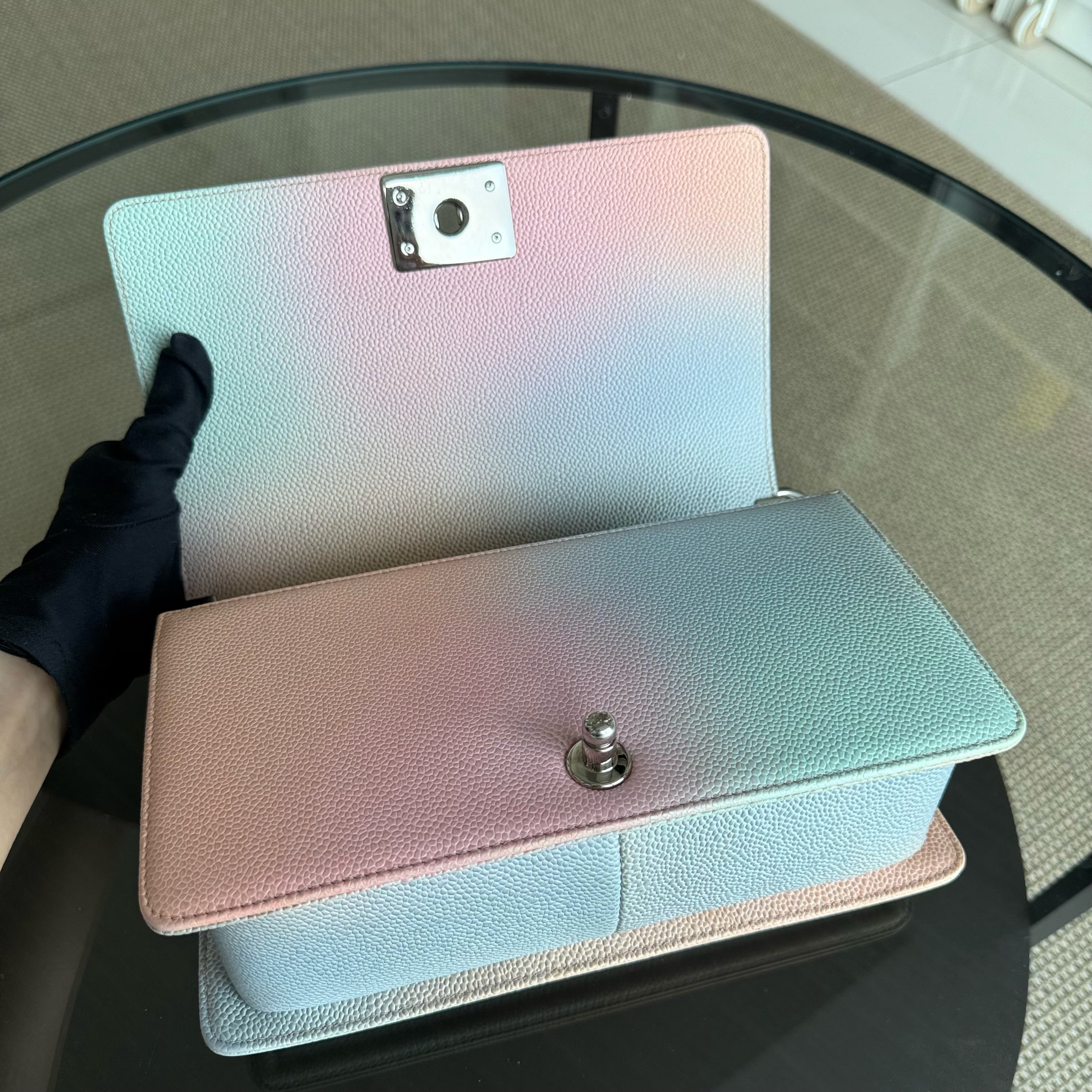 Chanel Boy Medium - Caviar 25CM Quilted Grained Calfskin Rainbow Limited Edition Series 25