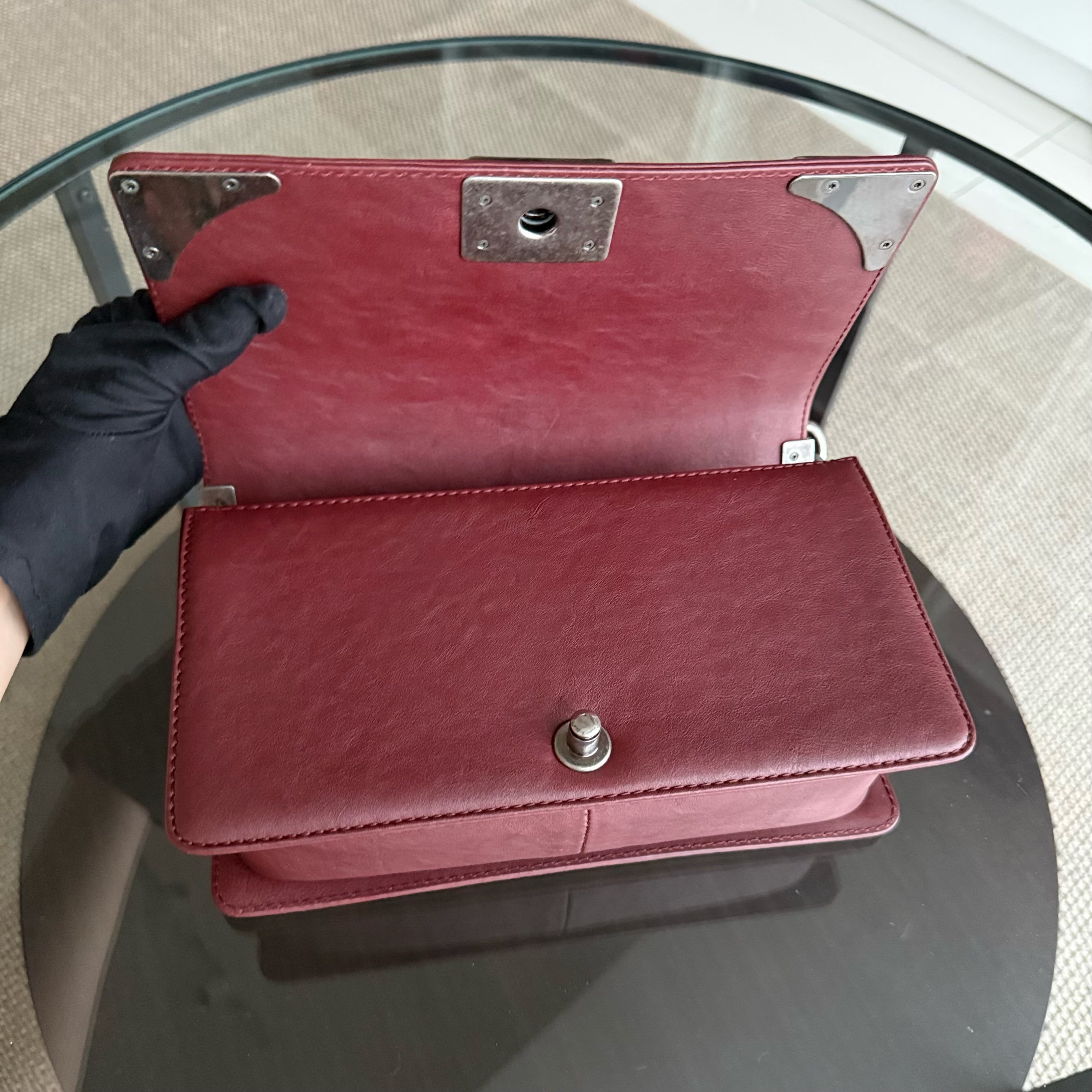 Chanel Boy Medium - 25CM Quilted Limited Edition Paris-Dallas Metal Edge Grained Calfskin Black Silver Hardware Series 19