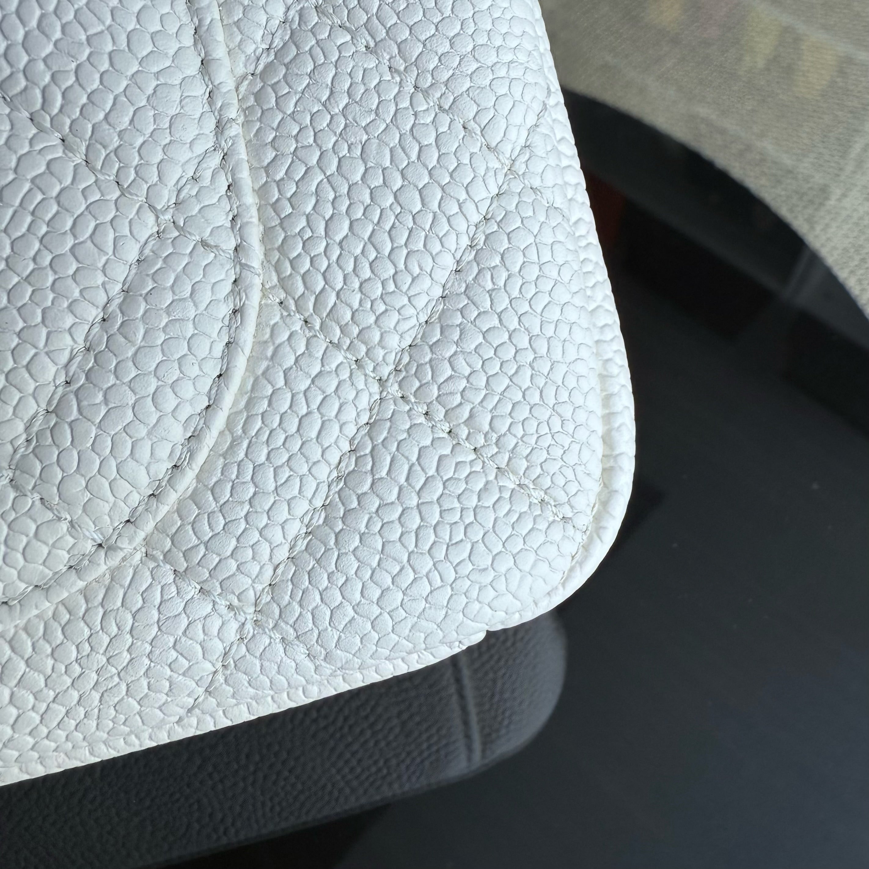 Chanel Filigree CC Small - Caviar Quilted Grained Calfskin White Black Gold Hardware Series 24