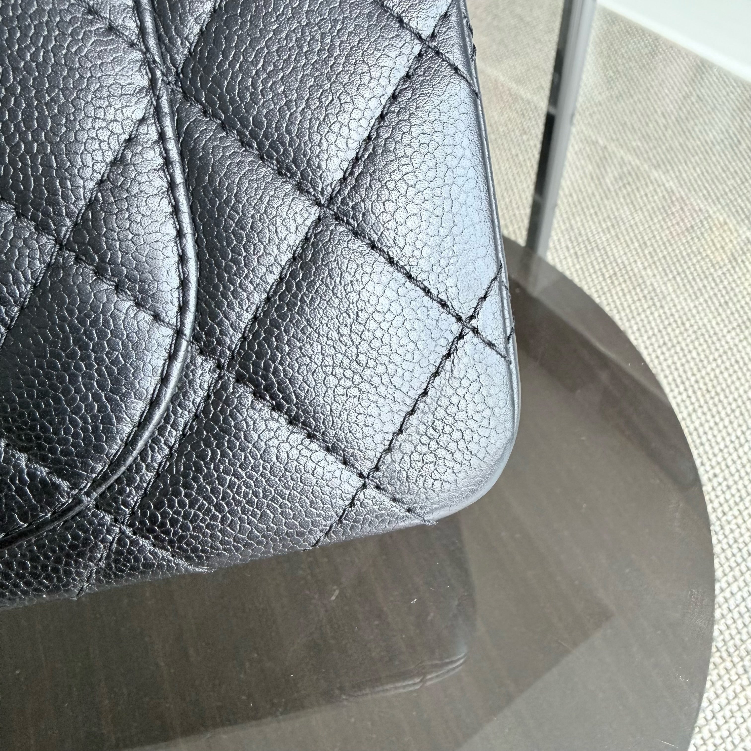 Chanel 2.55 Reissue 227 - Caviar Quilted Black Aged Gold Hardware Series 18