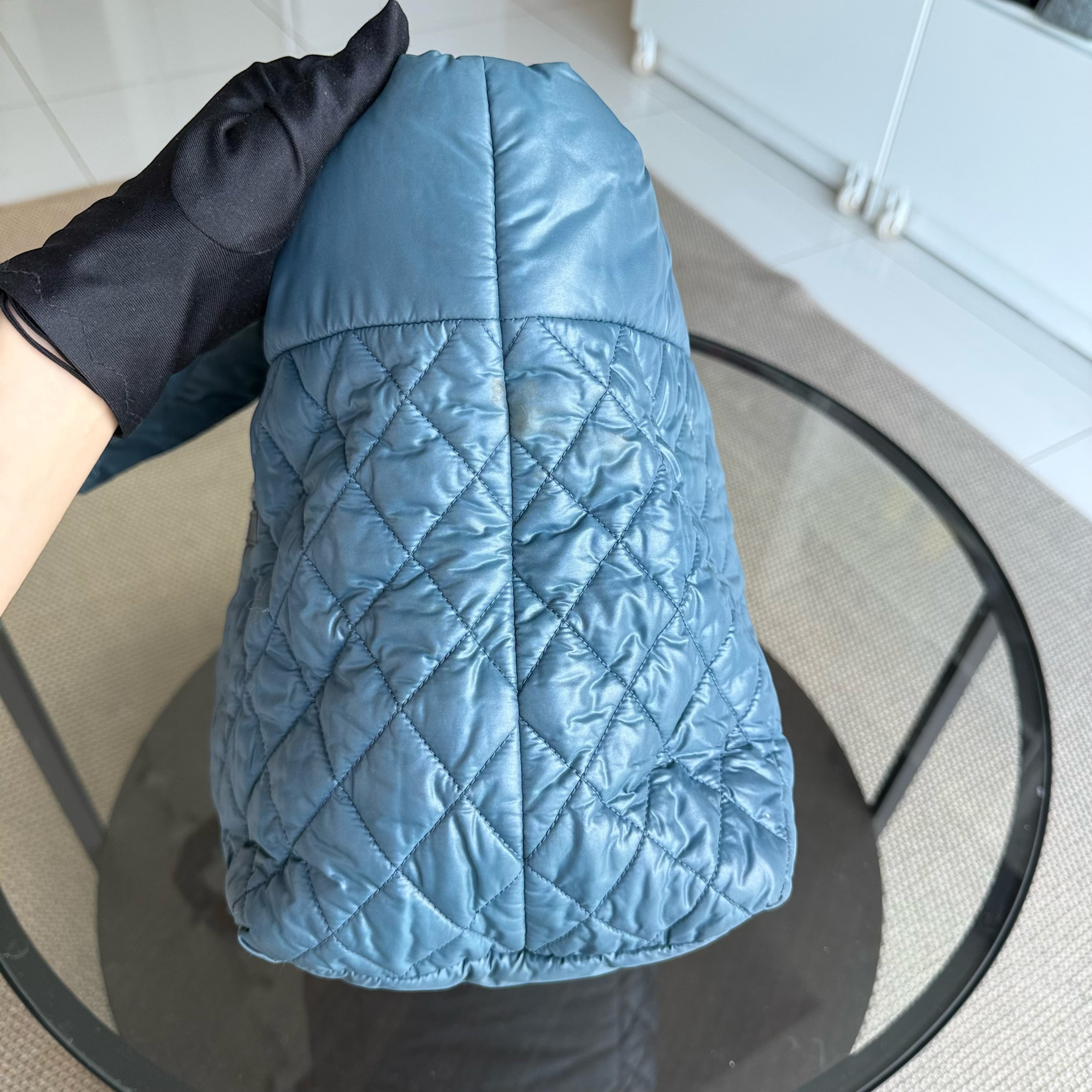 Chanel Coco Cocoon Quilted Nylon Tote Blue No 13
