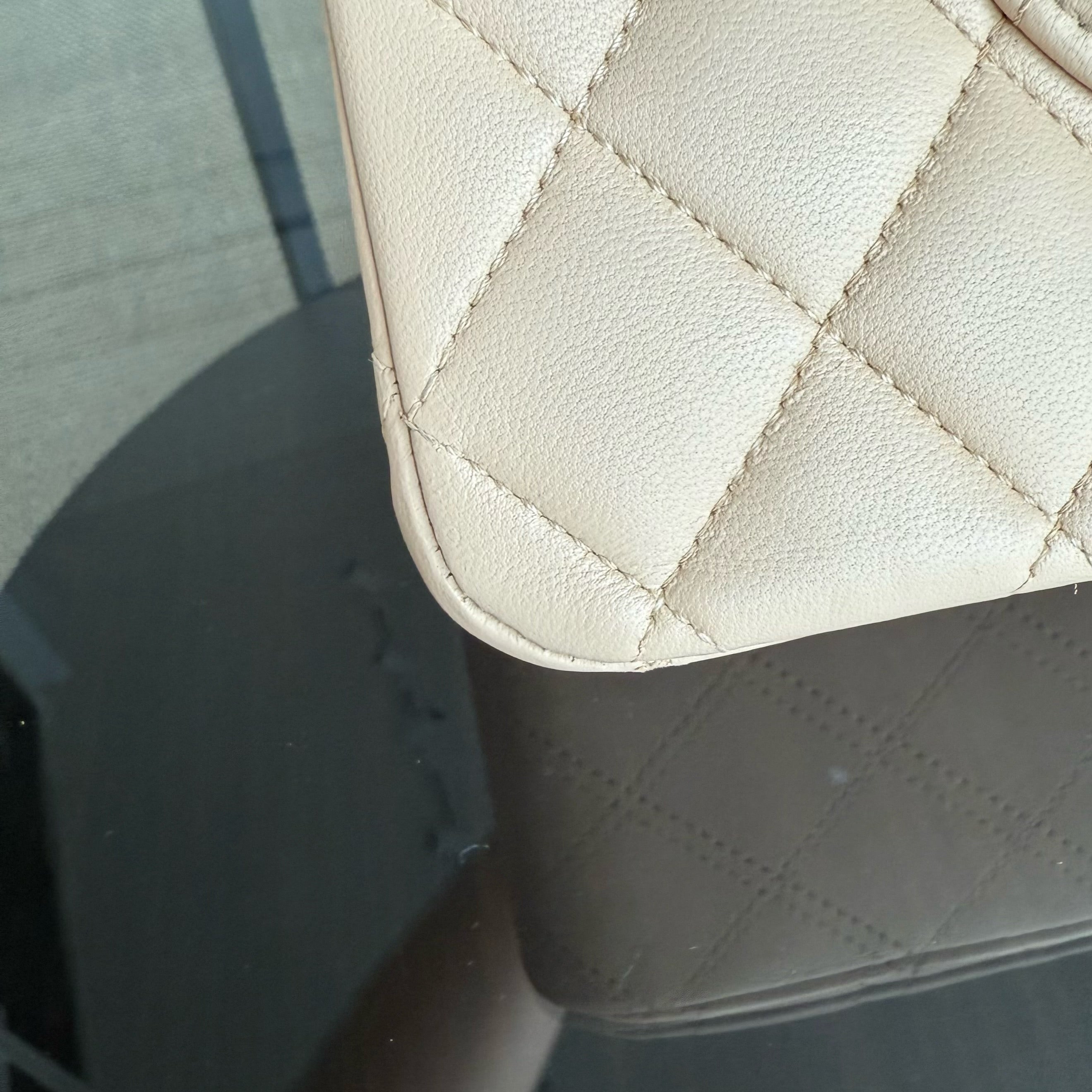 Chanel Classic Flap Medium - 25CM Quilted Lambskin Beige Gold Hardware Series 18