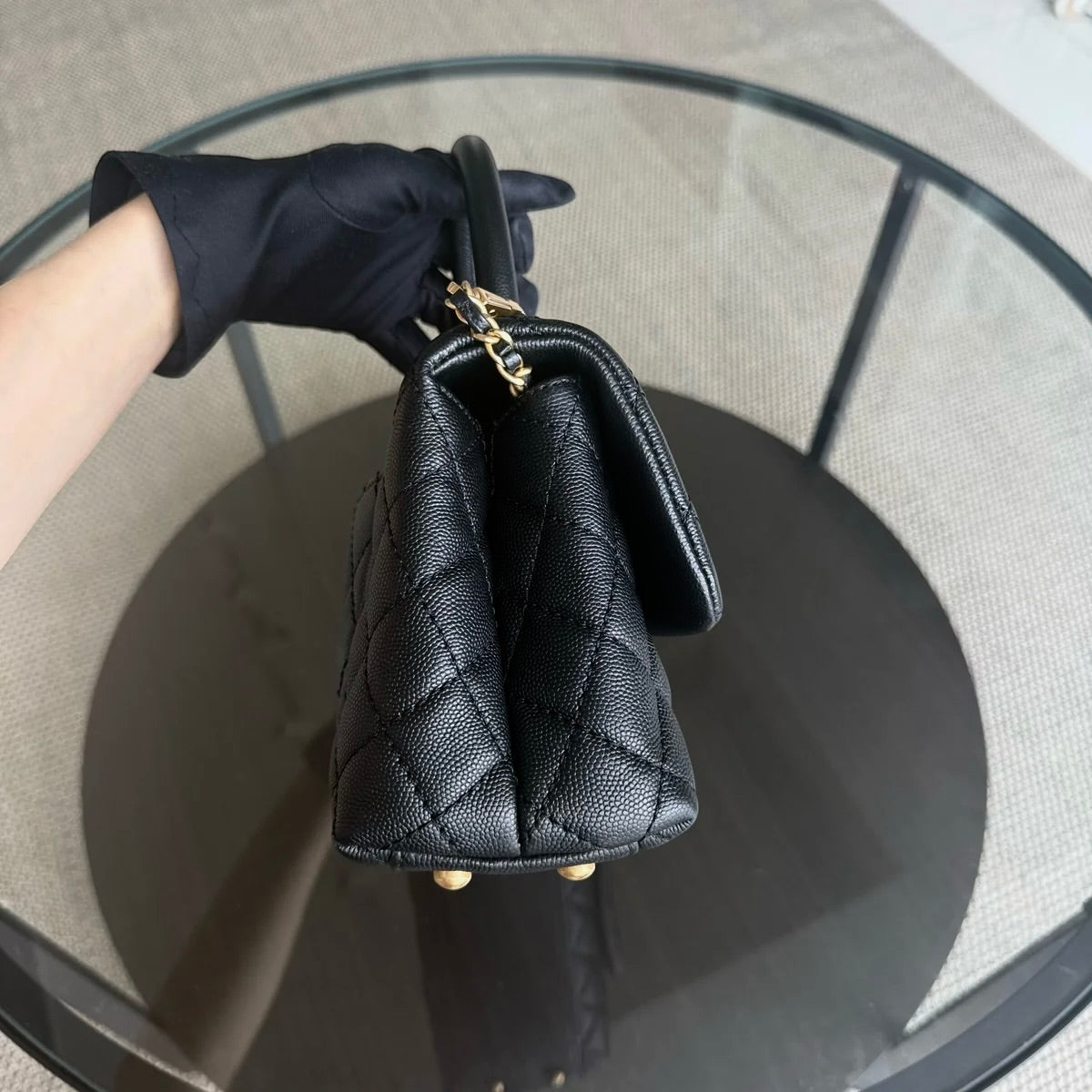 Chanel Coco Handle Small - Caviar Quilted Black Gold Hardware