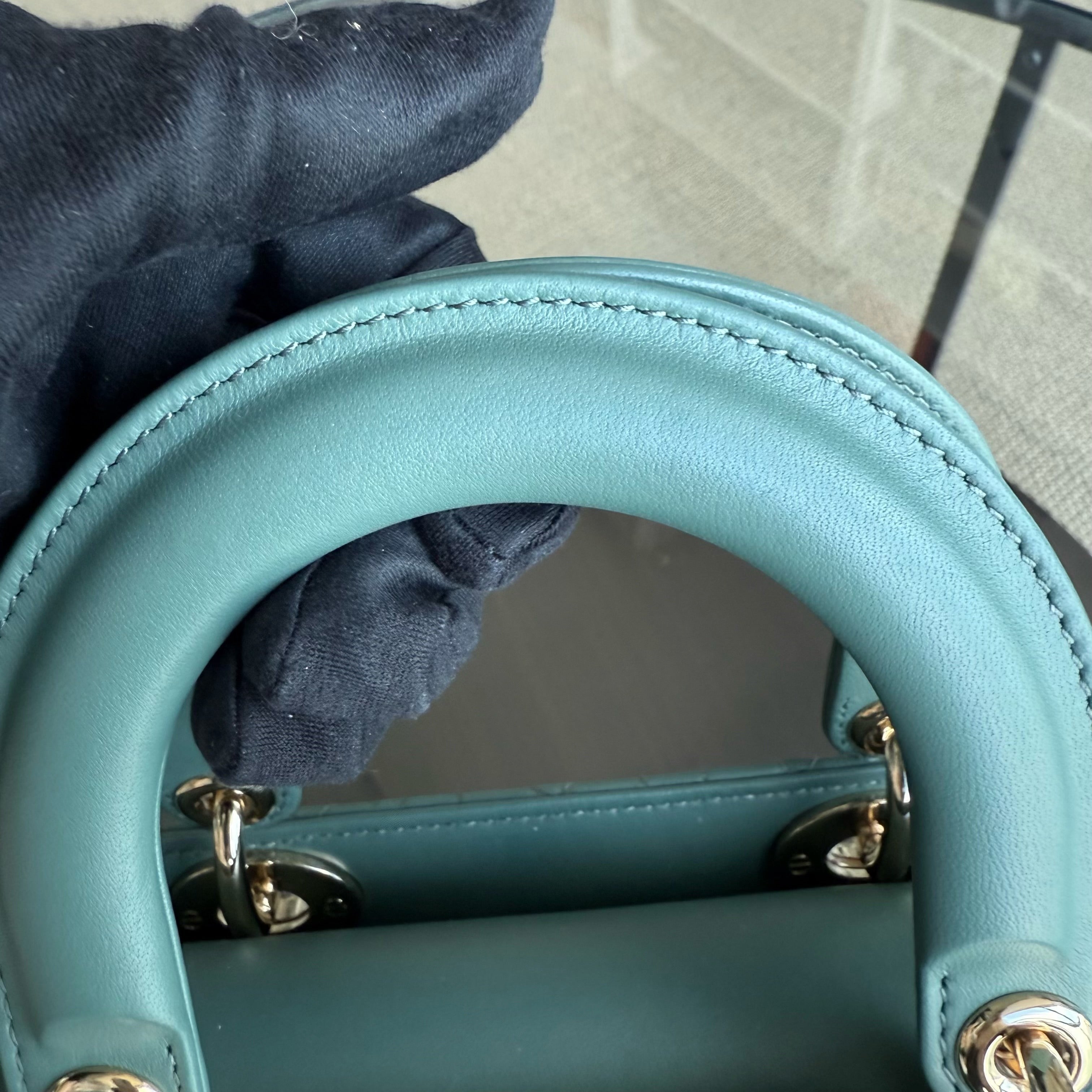 Dior Lady Small Flap - MyABC Cannage Lambskin Green Gold Hardware