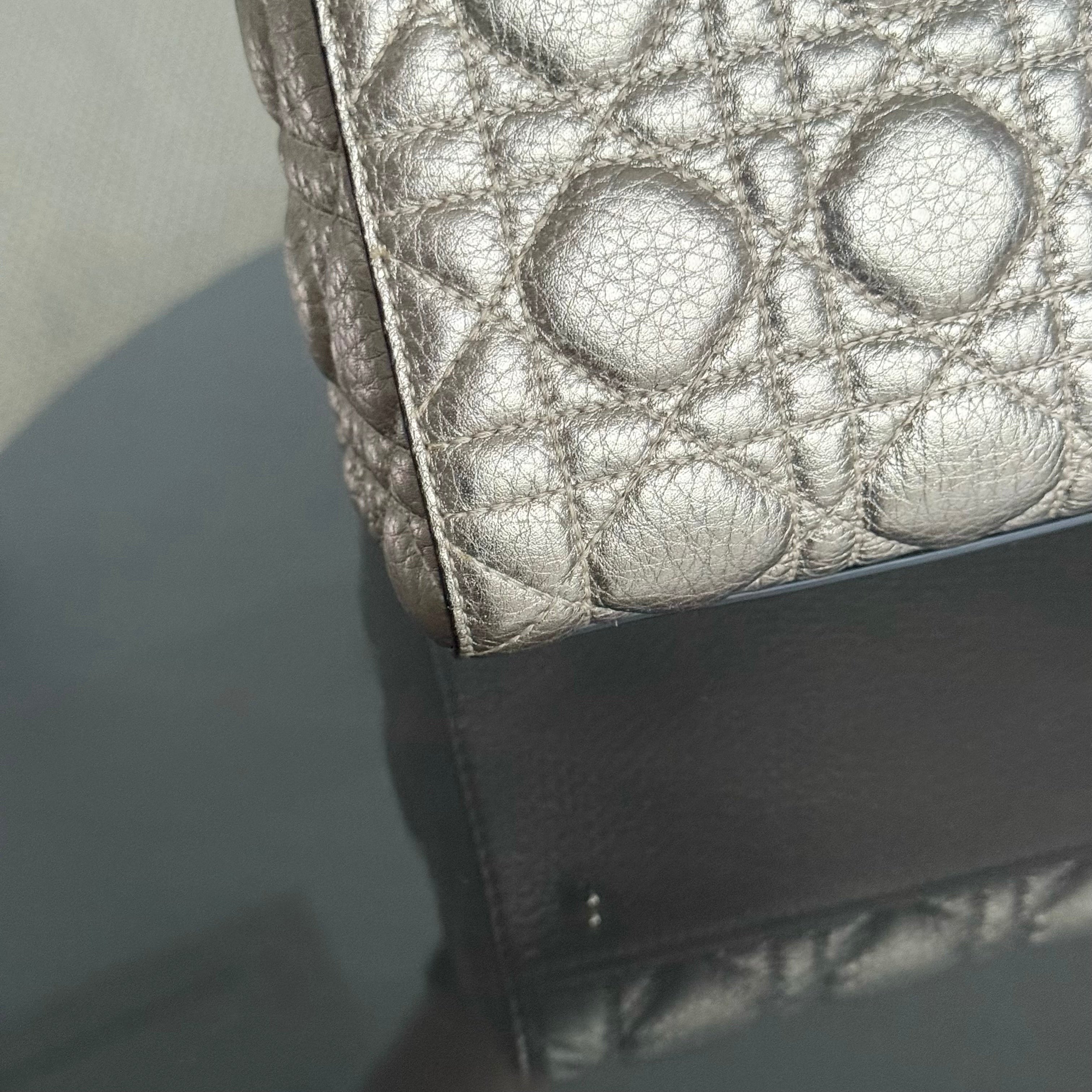 Dior Lady Medium Flap - Cannage Metallic Gold Gold Hardware