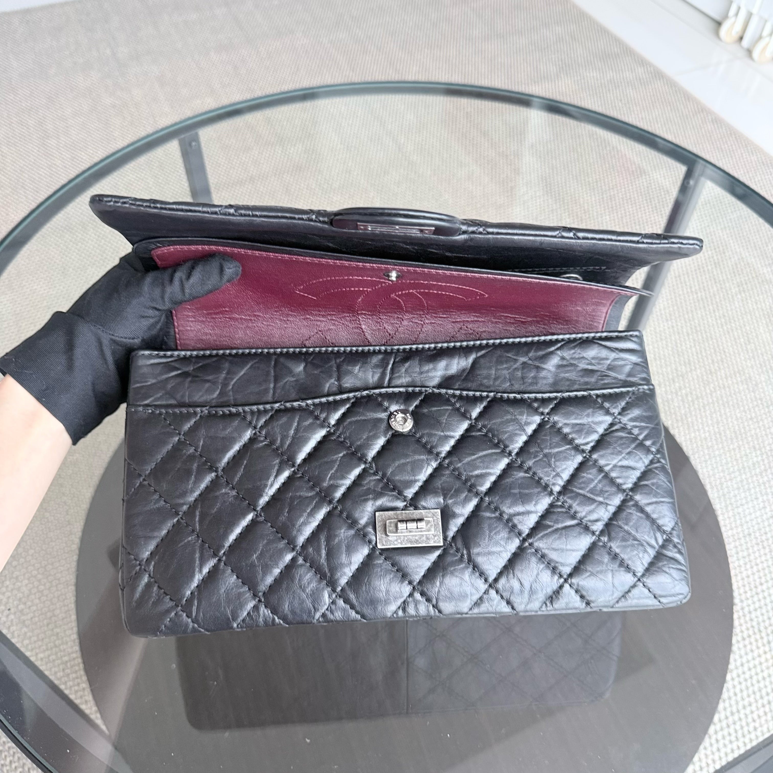 Chanel 2.55 Reissue 226 - Quilted Aged Calfskin Black Ruthenium  Silver Hardware