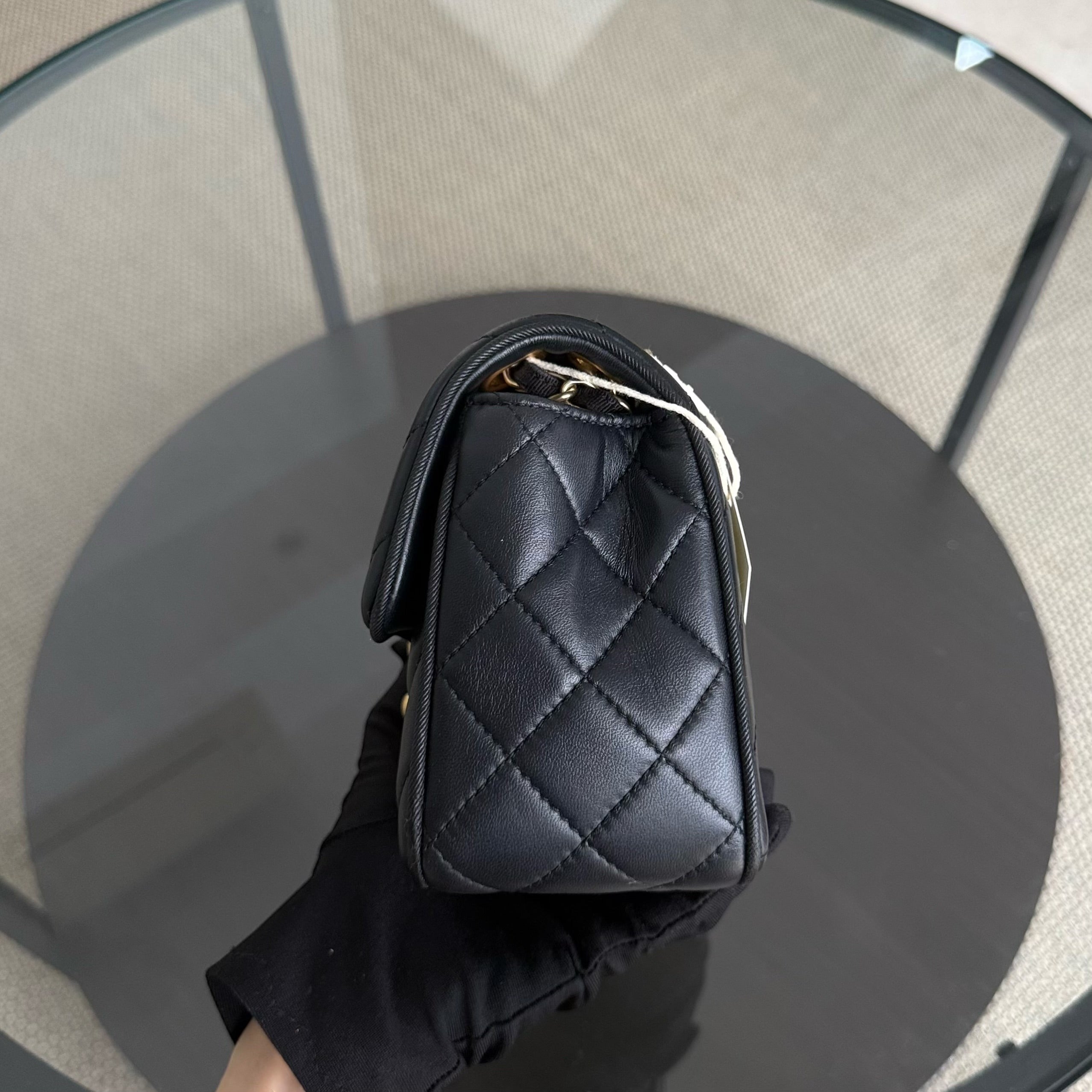 Chanel Flap - Calfskin 21CM Chevron Gold Hardware Series 21