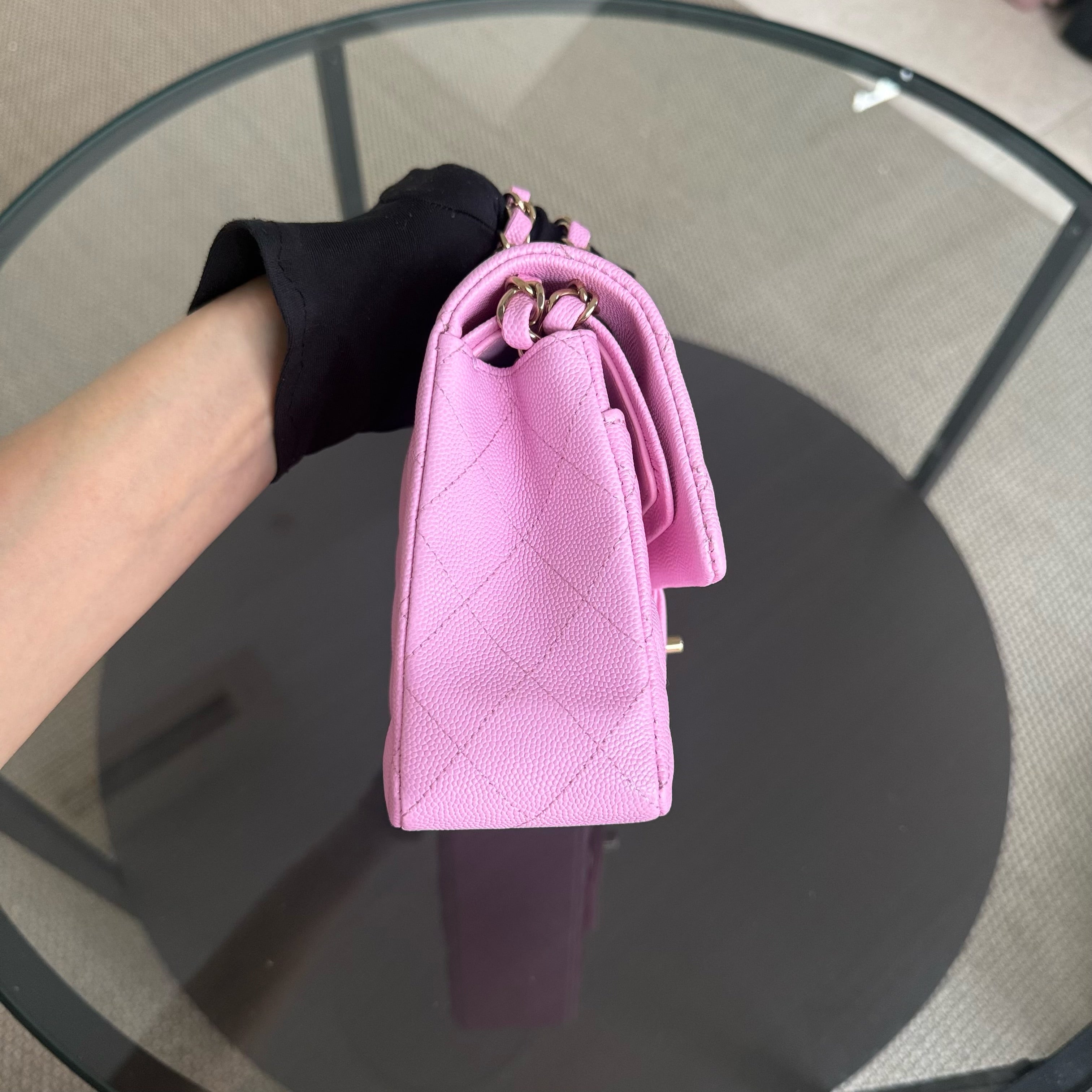 Chanel Classic Flap Small - Caviar 23CM Quilted Barbie Pink Light Gold Hardware Microchip