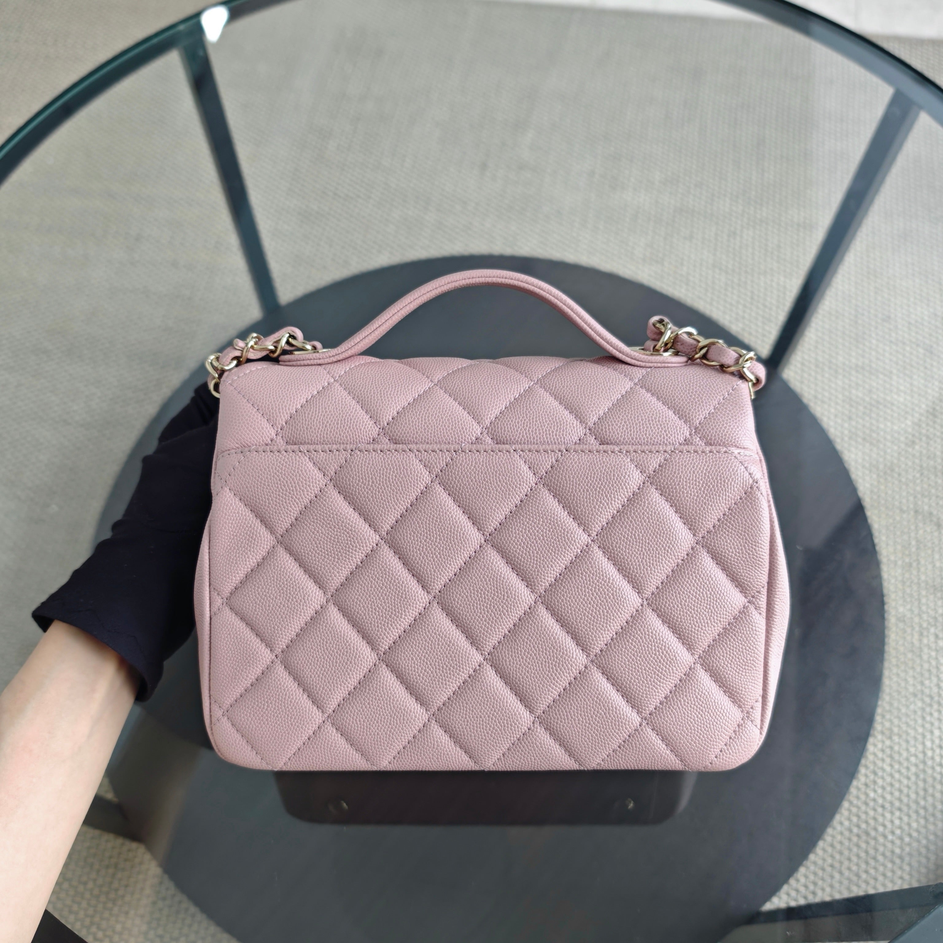 Chanel Business Affinity - Medium 23CM Caviar Quilted Sakura Light Pink Gold Hardware Series 25
