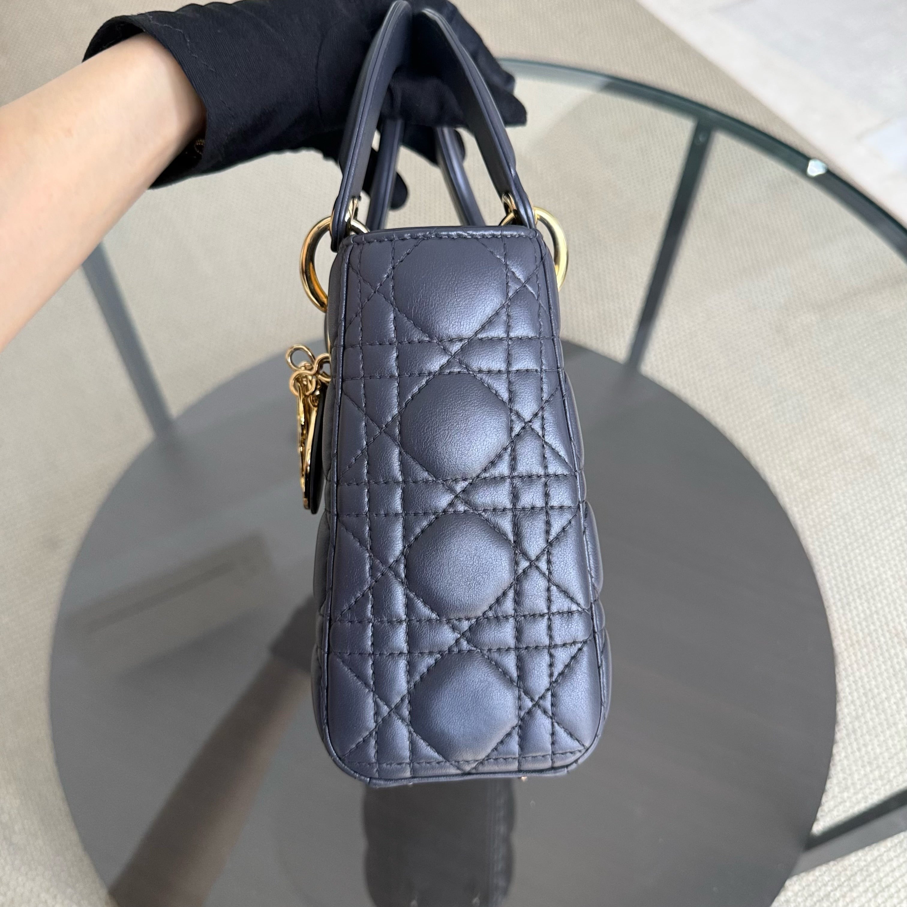 Dior Lady Small - Cannage Lambskin Gold Hardware