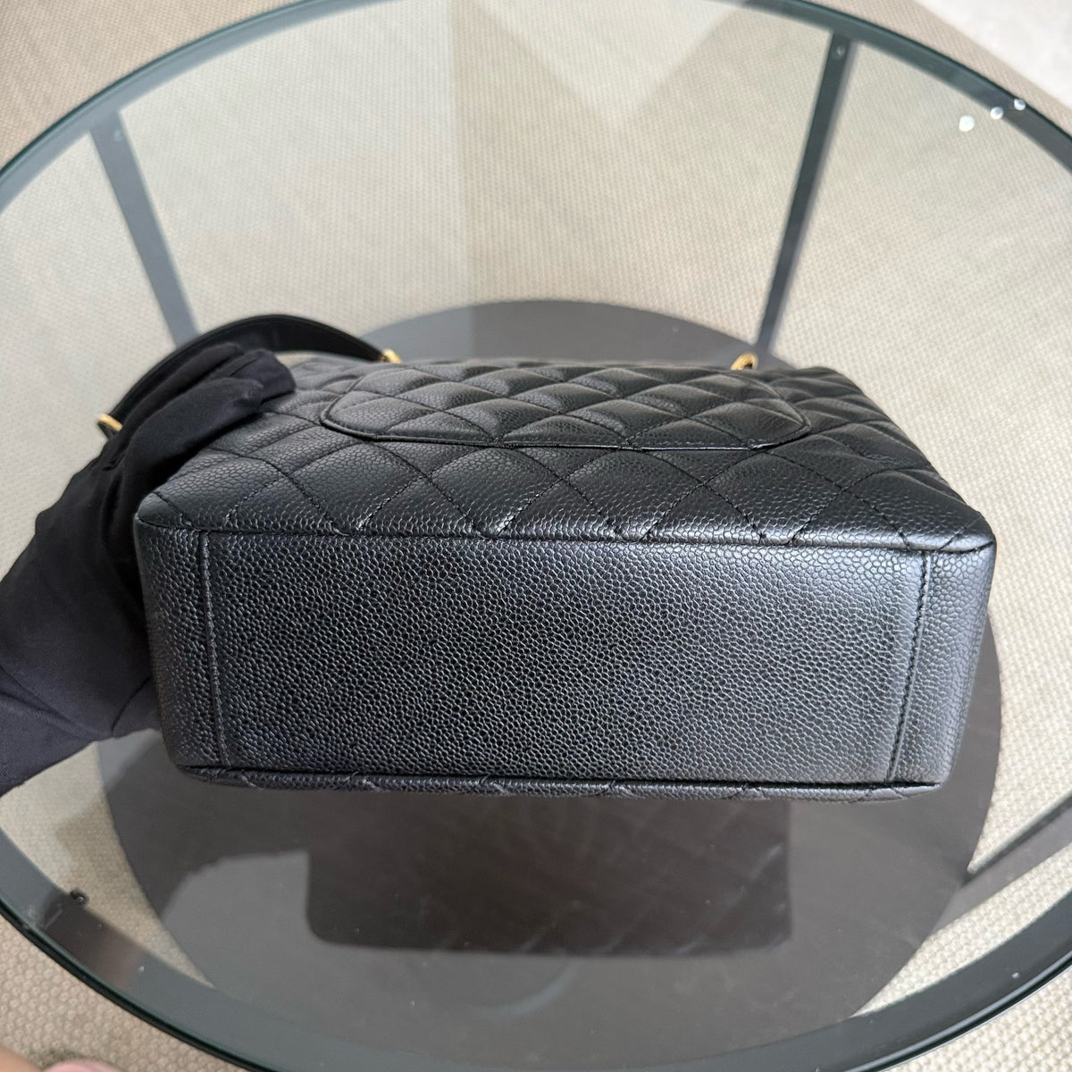 Chanel PST Petite Shopping Tote - Caviar Quilted Grained Calfskin Black Gold Hardware Series 13