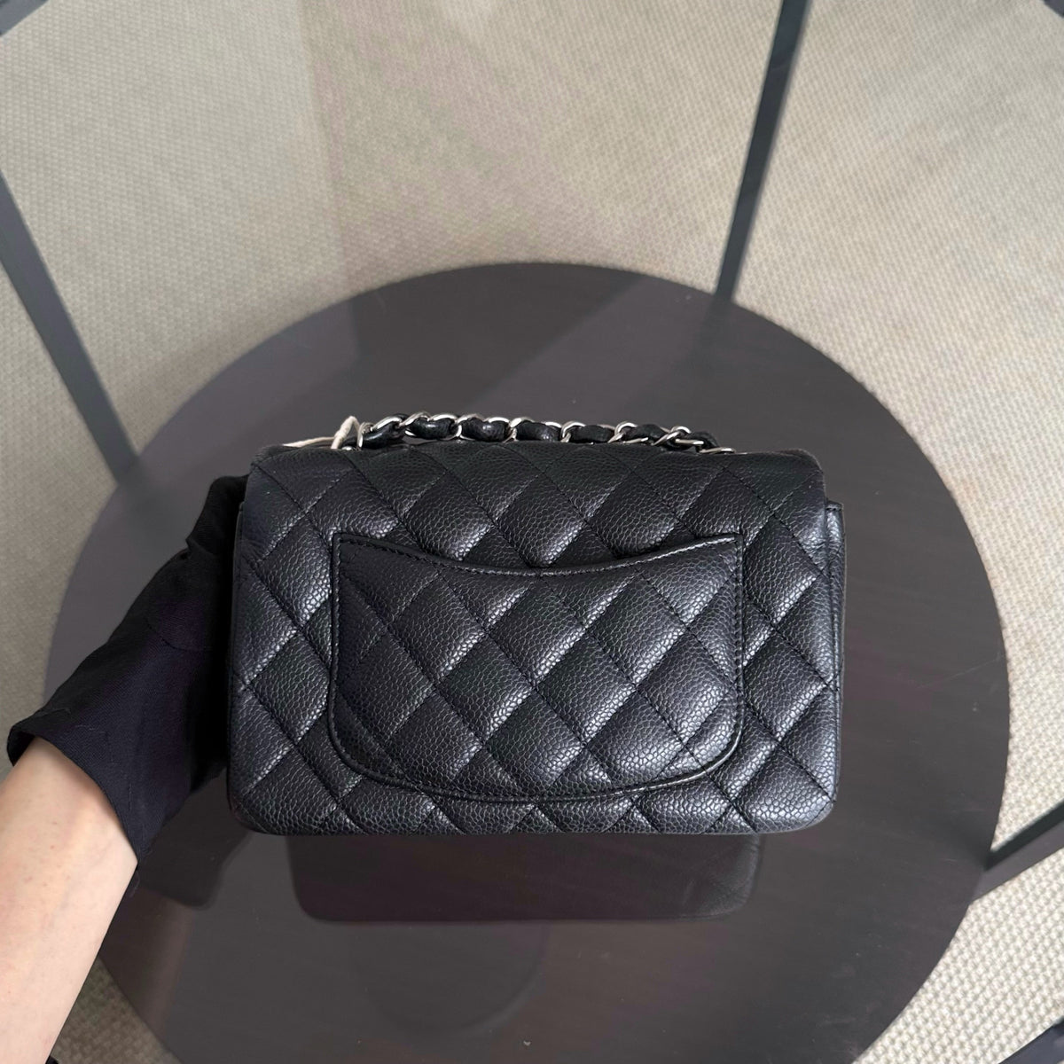 Chanel Classic Flap Mini - 20CM Caviar Quilted Black Silver Hardware Series 20