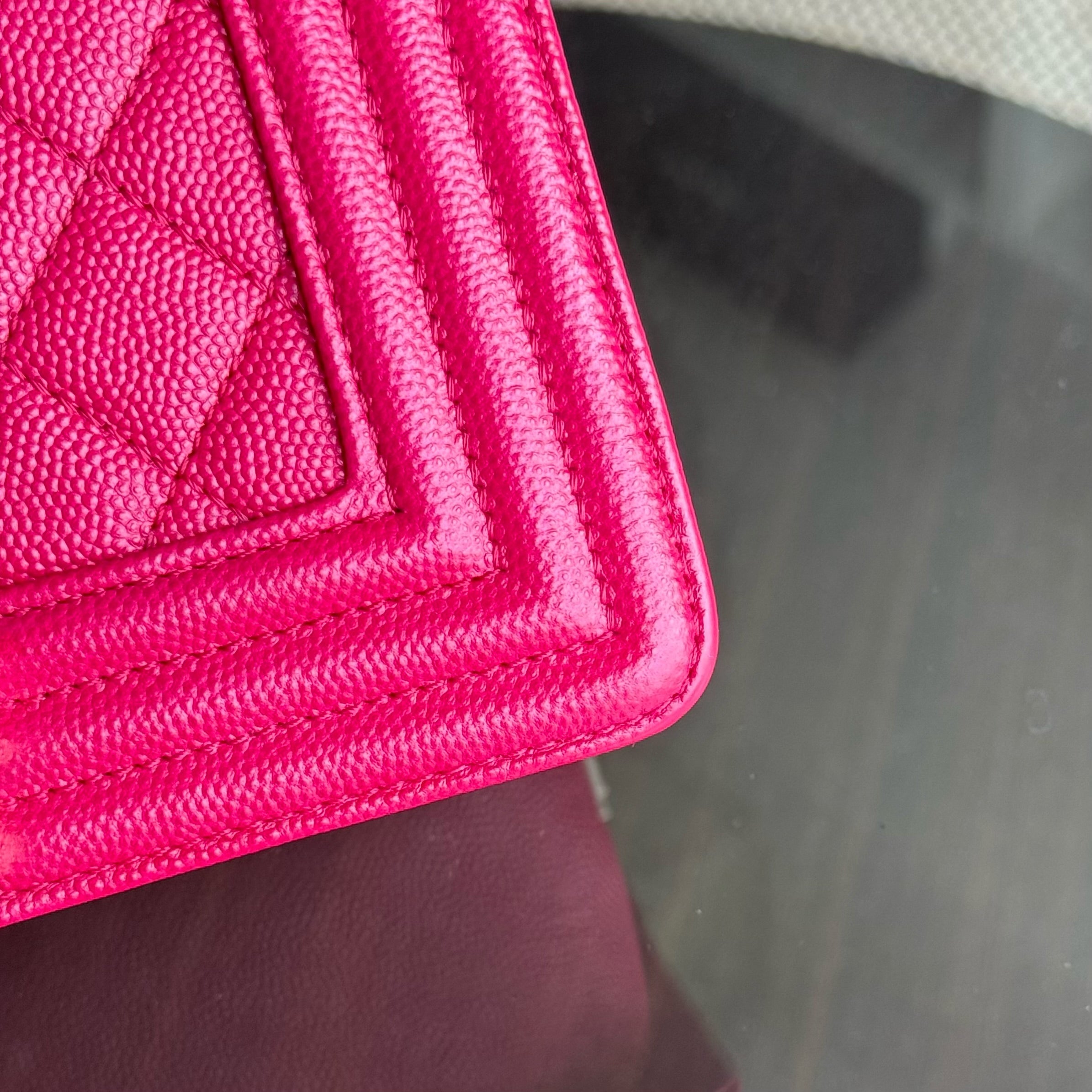 Chanel Boy Small - Caviar 20CM Quilted Pink Gold Hardware Series 23